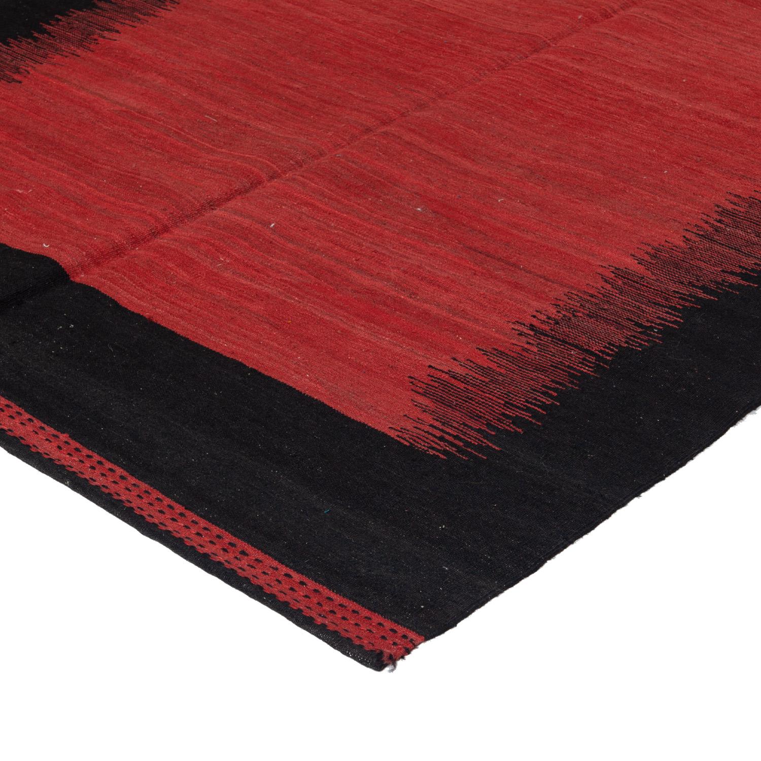 Hand-Knotted abc carpet Red Maza Antique Wool Flatweave Rug - 5'9