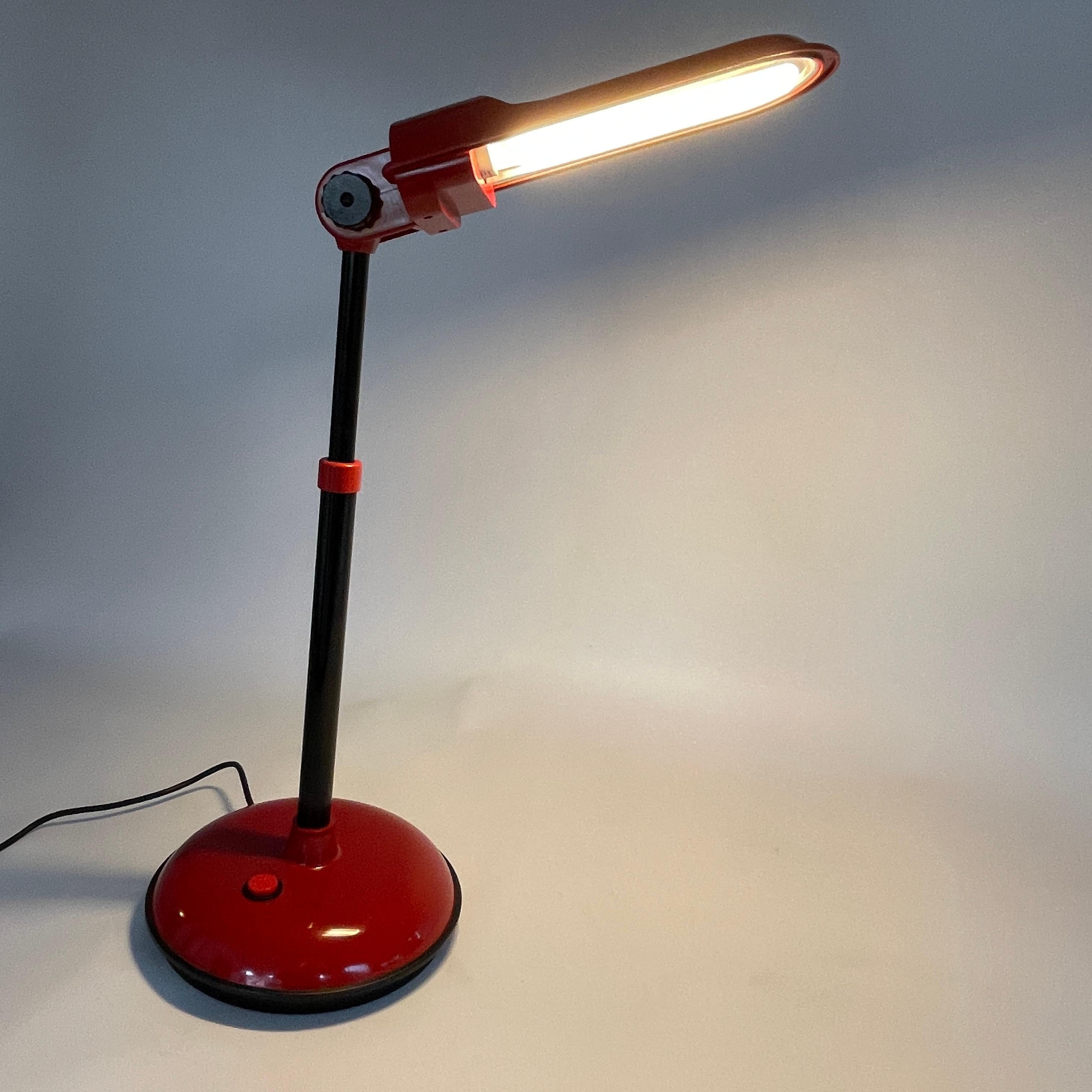 French red MAZDA  desk lamp , 1980s For Sale