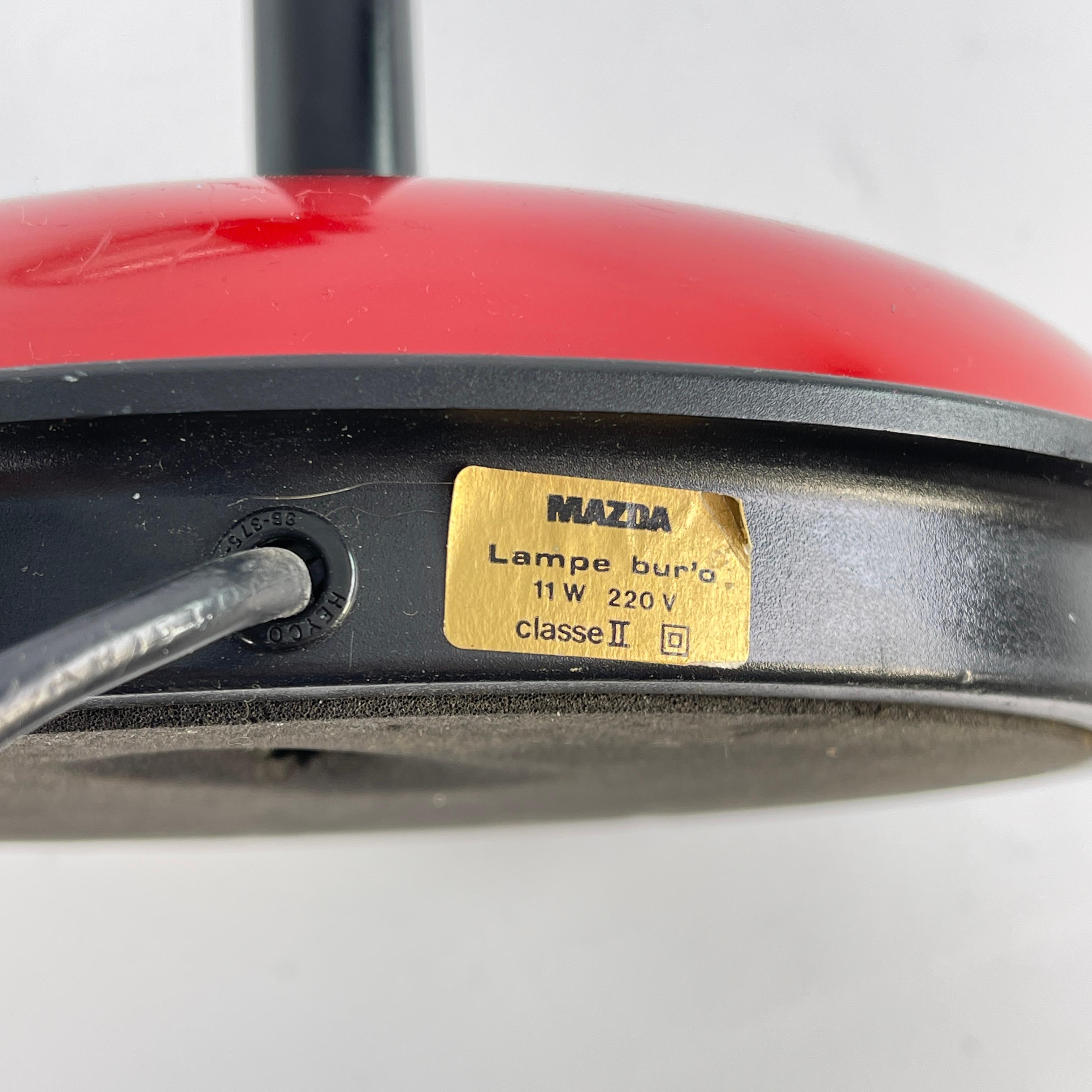 red MAZDA  desk lamp , 1980s In Good Condition For Sale In Saarburg, RP