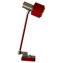 Red Metal Adjustable Shade Single Wall Lamp by Stilnovo, 1960s, Italy