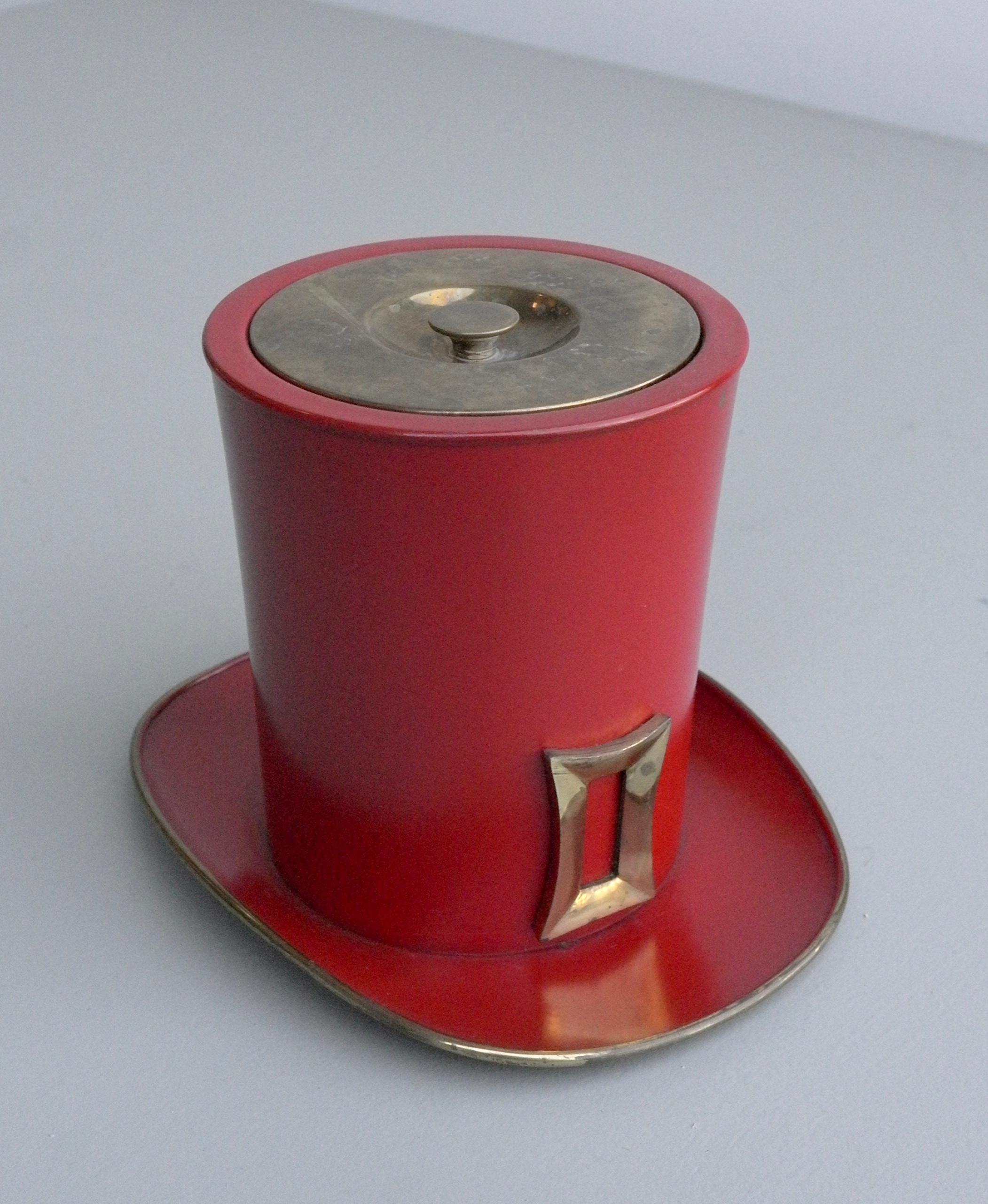 red metal bucket