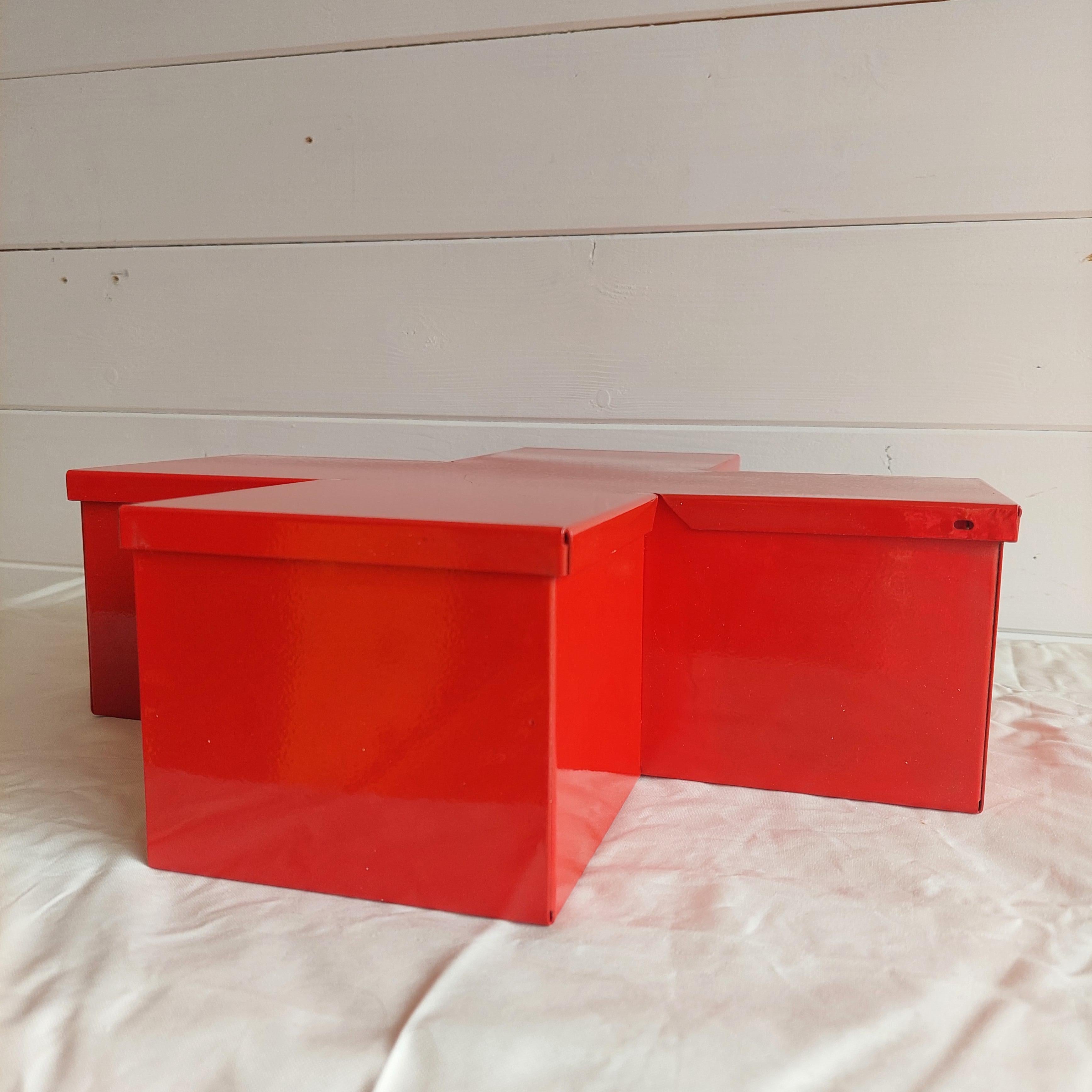 Red Metal Cross Wall Cabinet 1st Aid Medicine Box, Thomas Eriksson Style 1990s For Sale 2