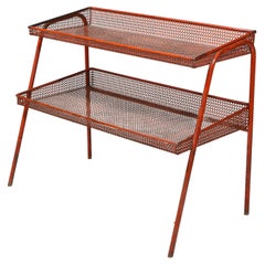 Used Red Metal Shelf attributed to Mathieu Mategot, France, c. 1940