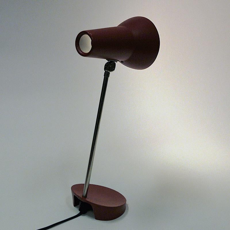Mid-20th Century Red Metal Table and Desk Lamp by ASEA, Sweden 1950s