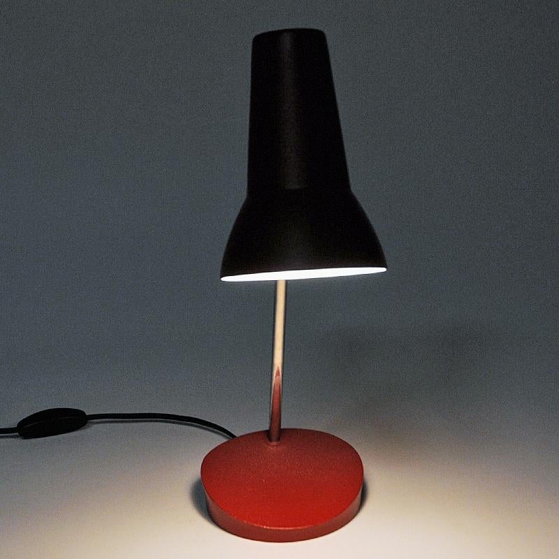 Red Metal Table and Desk Lamp by ASEA, Sweden 1950s 1
