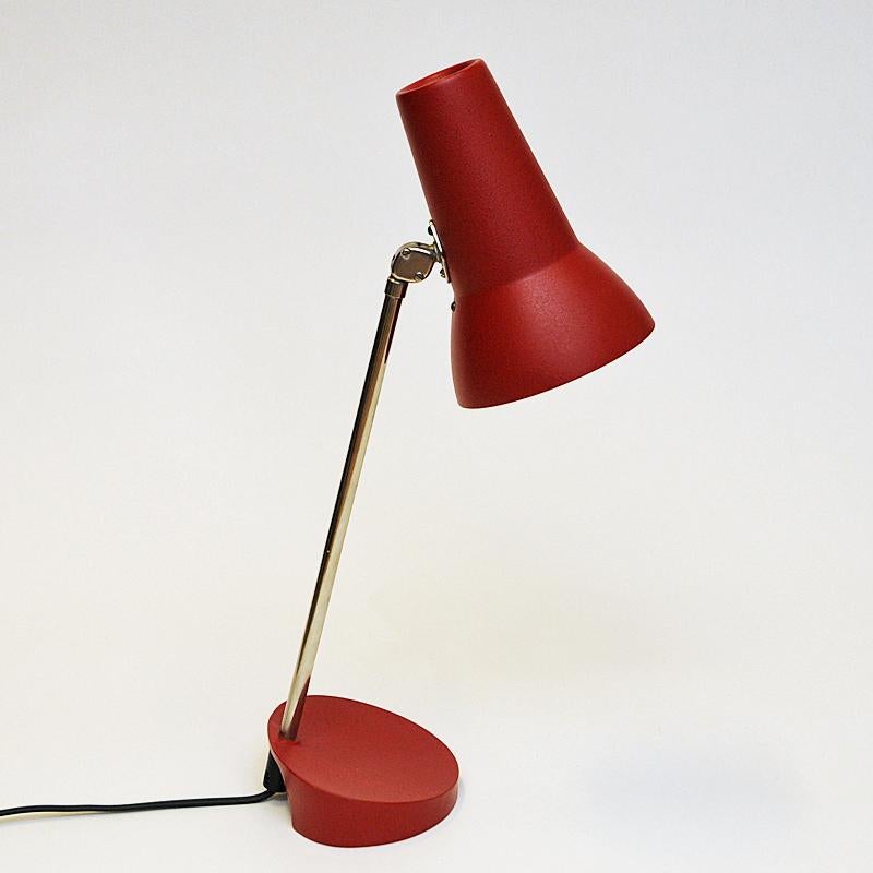 Red Metal Table and Desk Lamp by ASEA, Sweden 1950s 3