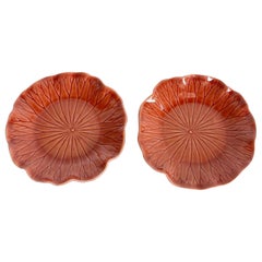 Red Metlox Poppytrail Lotus Plate - a Pair