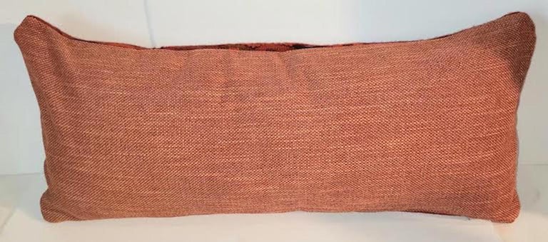 Hand-Woven Red Mexican Indian Weaving Bolster Pillows - Pair For Sale