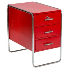 Red Midcentury Design Bauhaus Writing Desk Container by Marcel Breuer, 1930