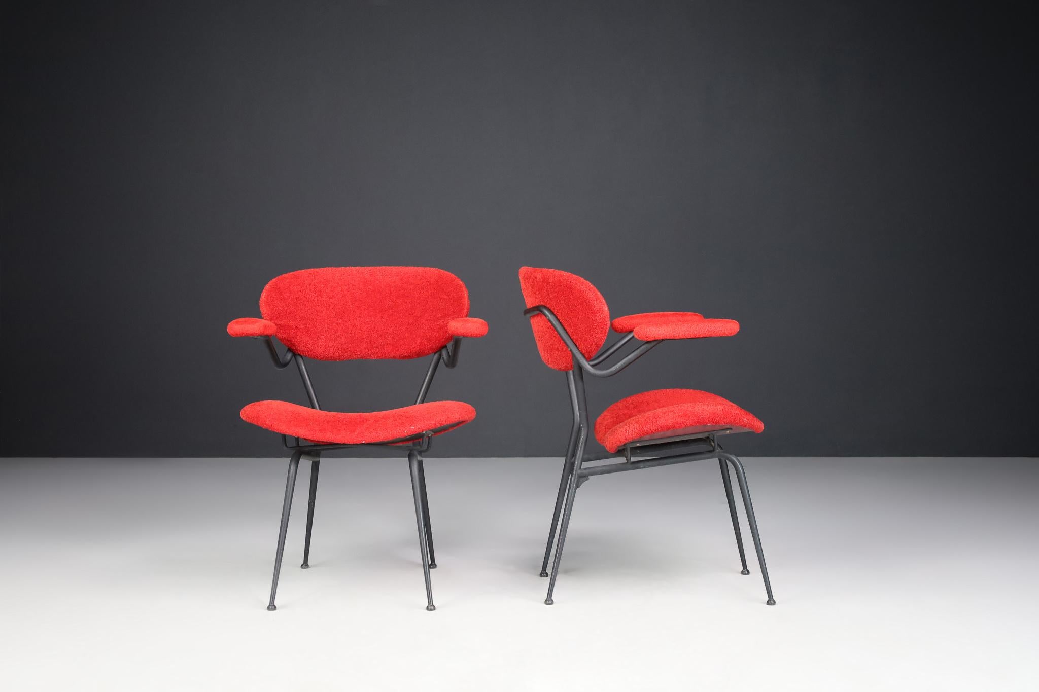 Mid-20th Century Red Mid-century Modern Armchairs by Gastone Rinaldi, Italy 1960s For Sale