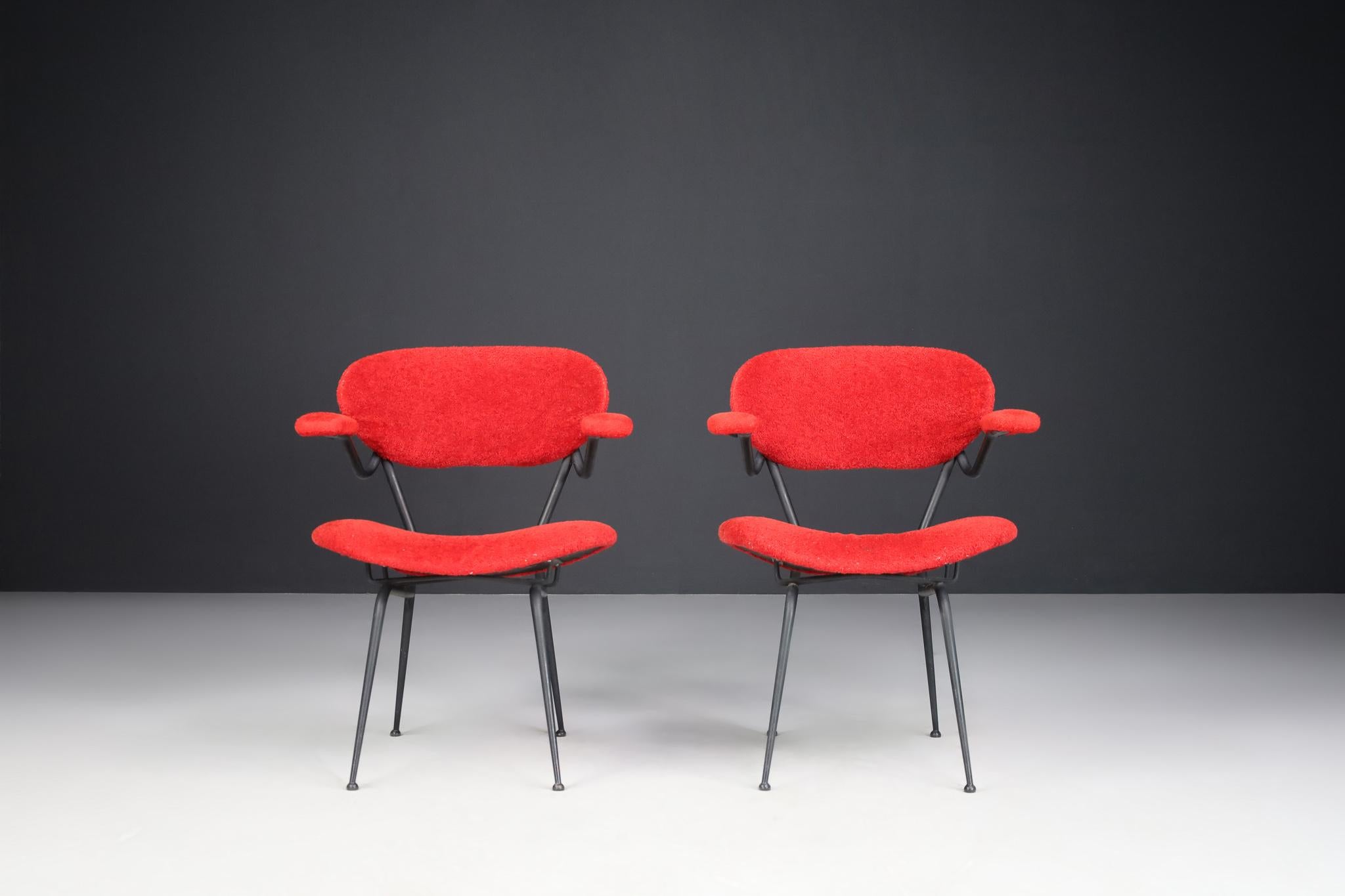 Red Mid-century Modern Armchairs by Gastone Rinaldi, Italy 1960s For Sale 1