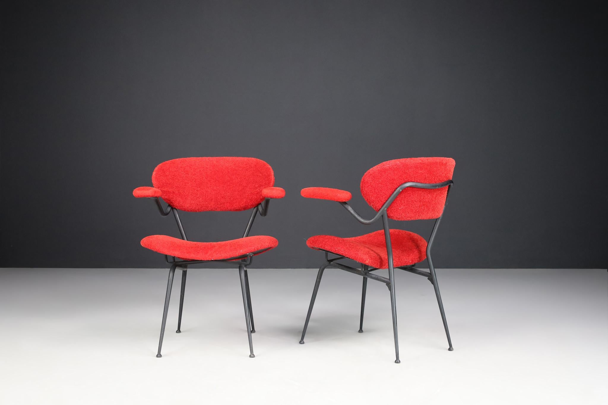 Red Mid-century Modern Armchairs by Gastone Rinaldi, Italy 1960s For Sale 2