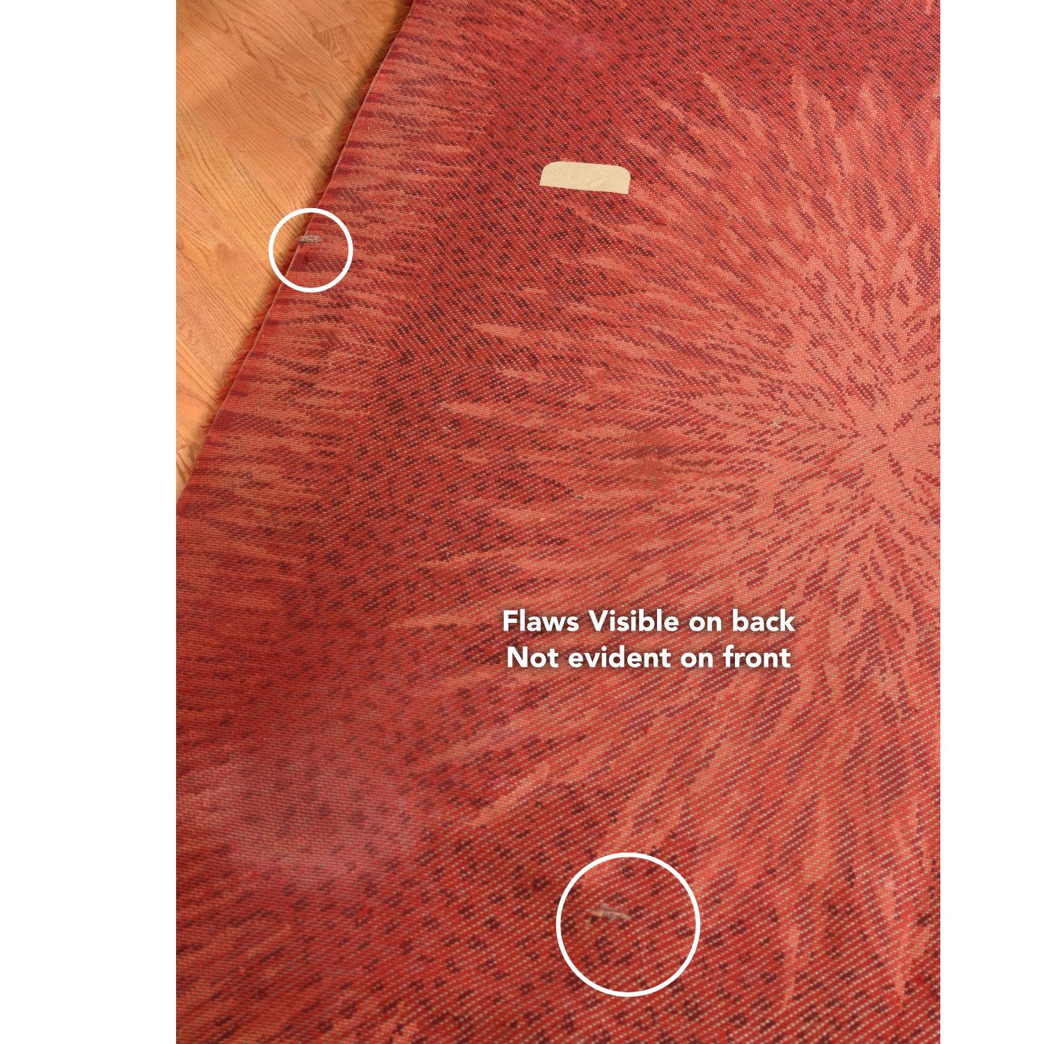 Red Mid-Century Modern Scandinavian 5×7 Wool Rya Rug 1