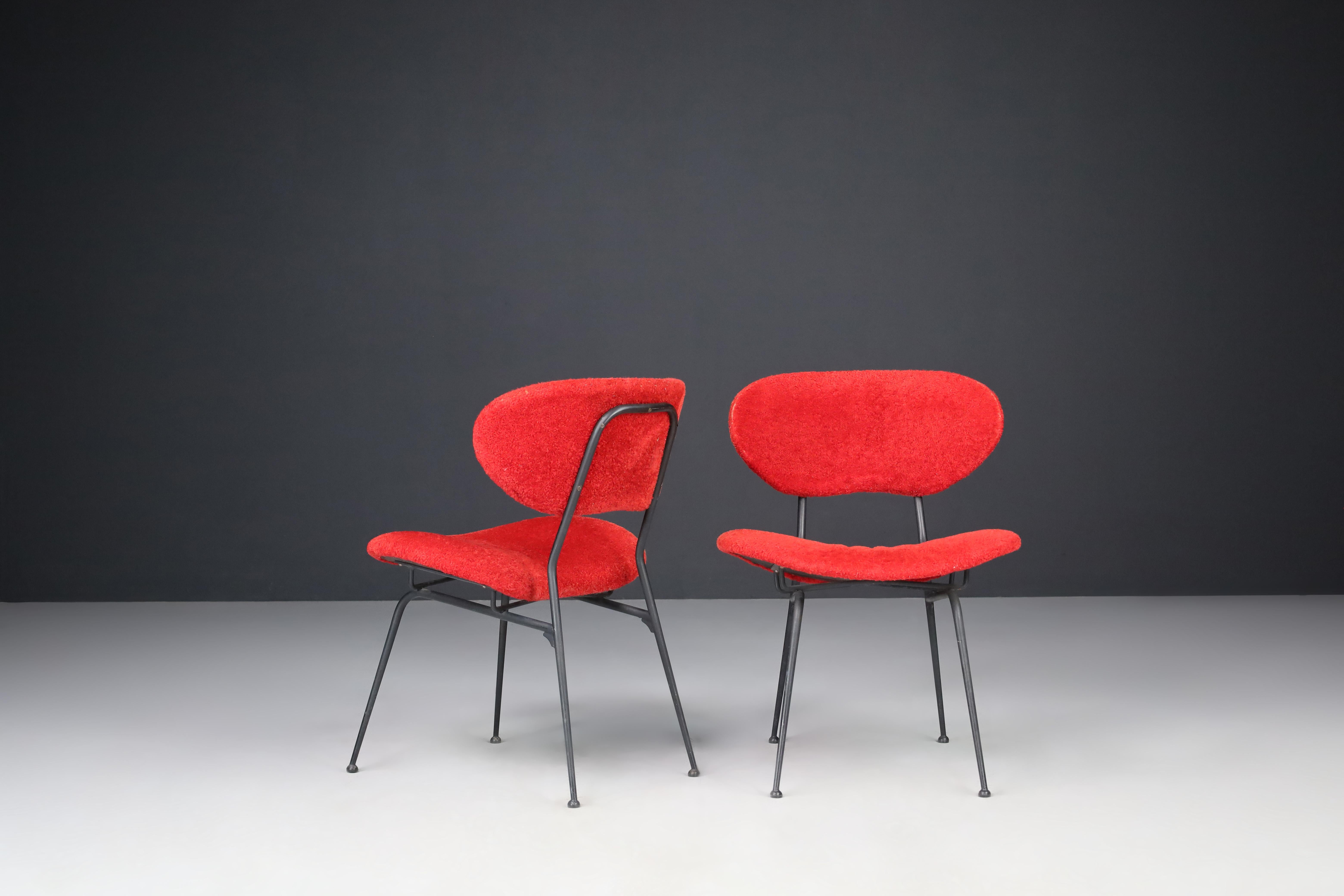 Red Mid-Century Modern Side Chairs by Gastone Rinaldi, Italy, 1960s For Sale 4