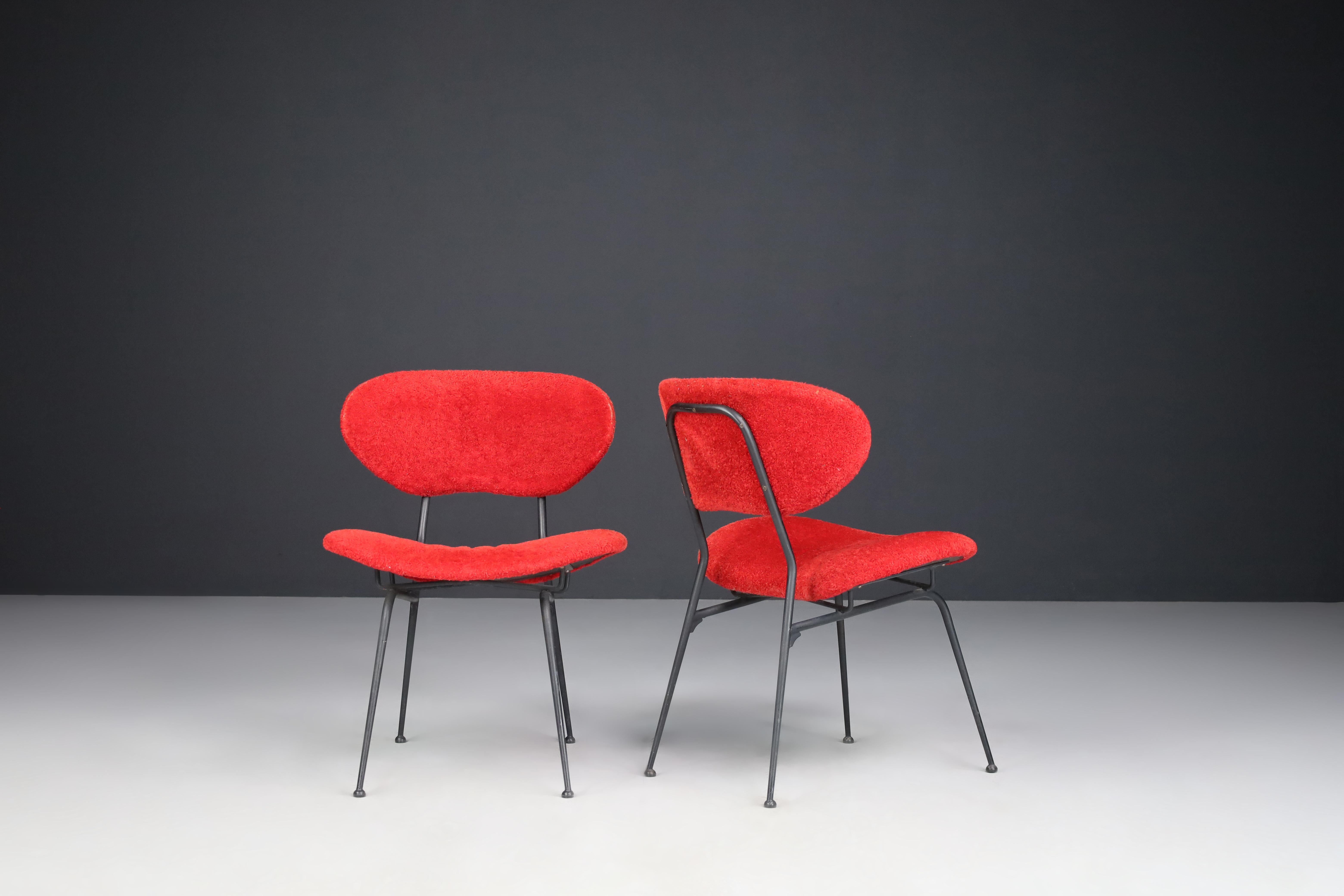 Red Mid-Century Modern Side Chairs by Gastone Rinaldi, Italy, 1960s For Sale 5
