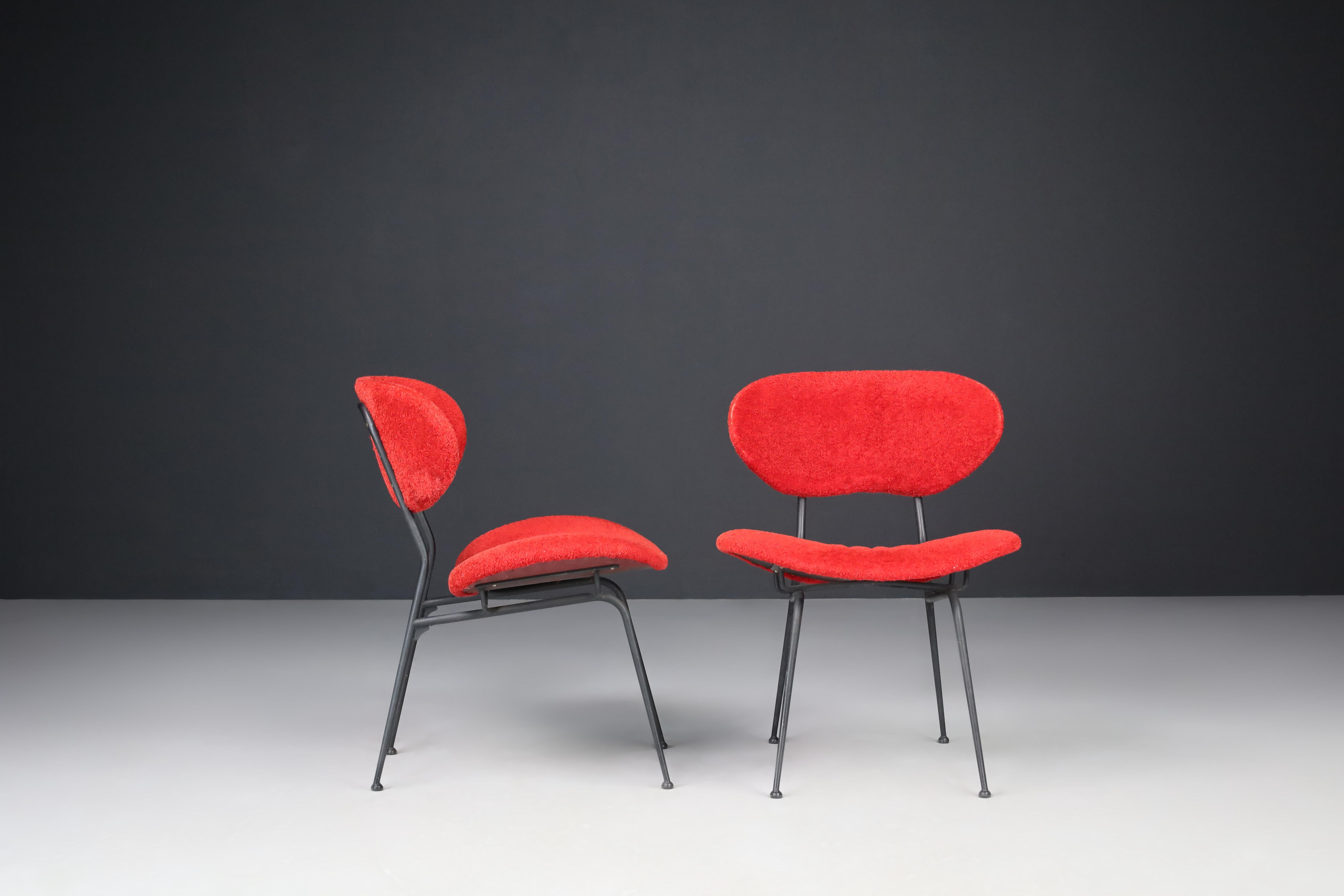 Red Mid-Century Modern Side Chairs by Gastone Rinaldi, Italy, 1960s For Sale 3