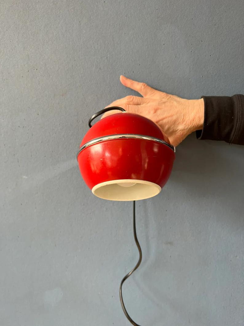 Red Mid Century Space Age Eyeball Wall Lamp, 1970s For Sale 3