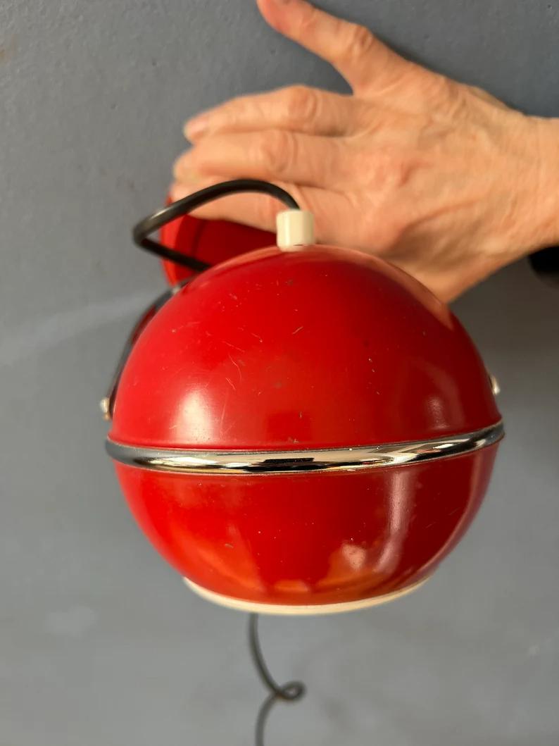 Red Mid Century Space Age Eyeball Wall Lamp, 1970s For Sale 4