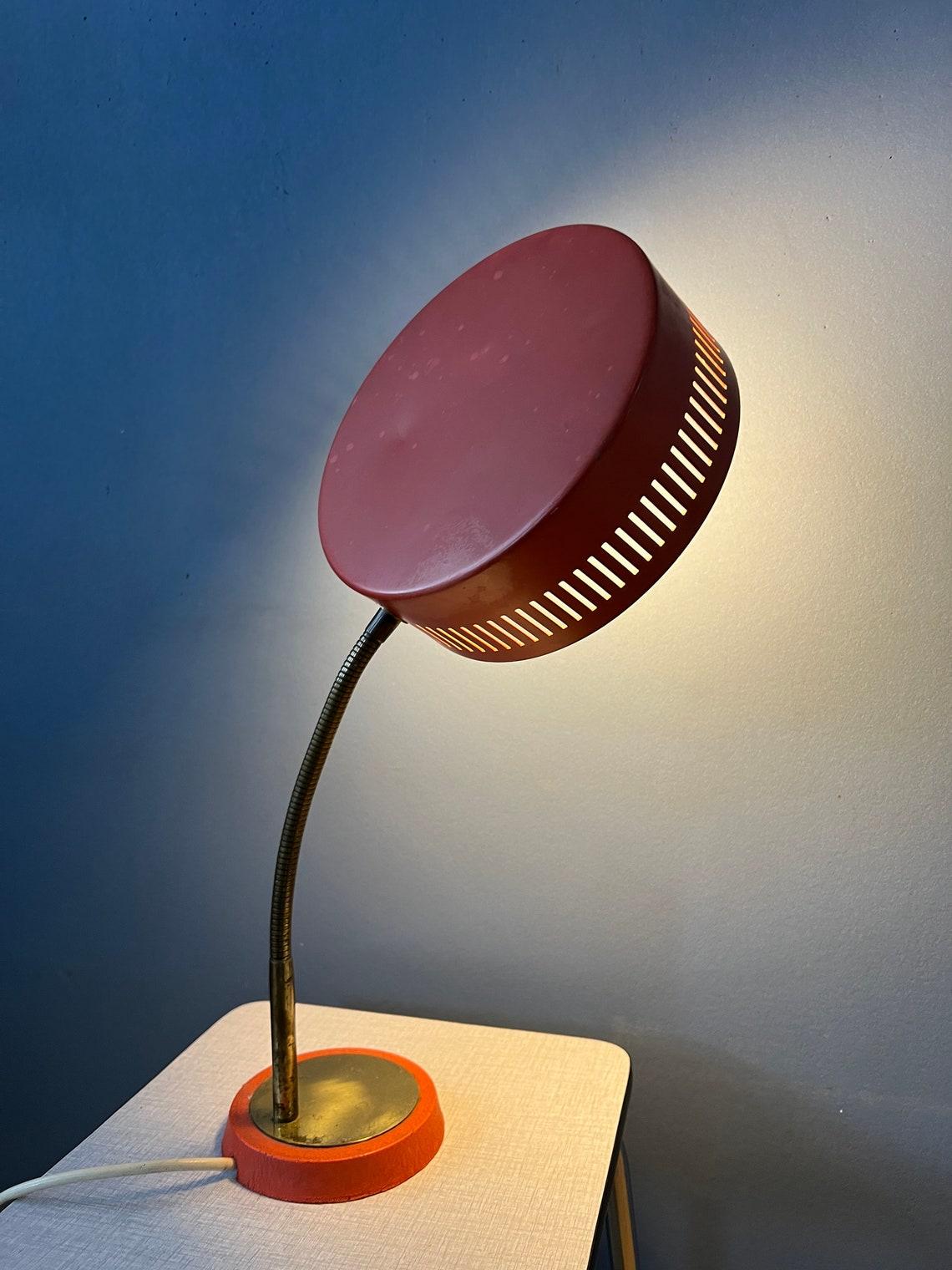 Red Mid Century Space Age UFO Table Lamp, 1970s In Good Condition For Sale In ROTTERDAM, ZH