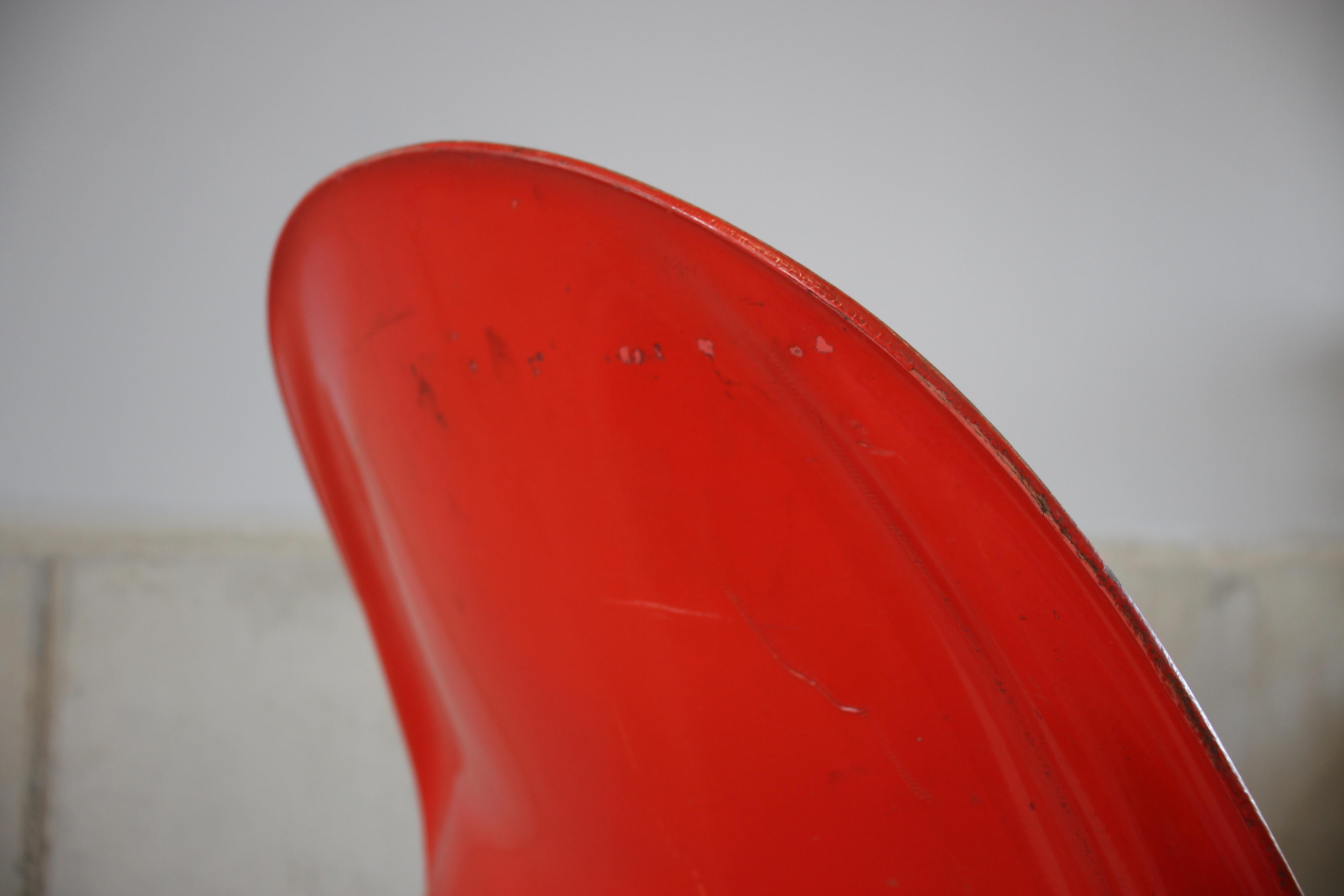 Red Midcentury Fiberglass Chair, Czech Republic 8