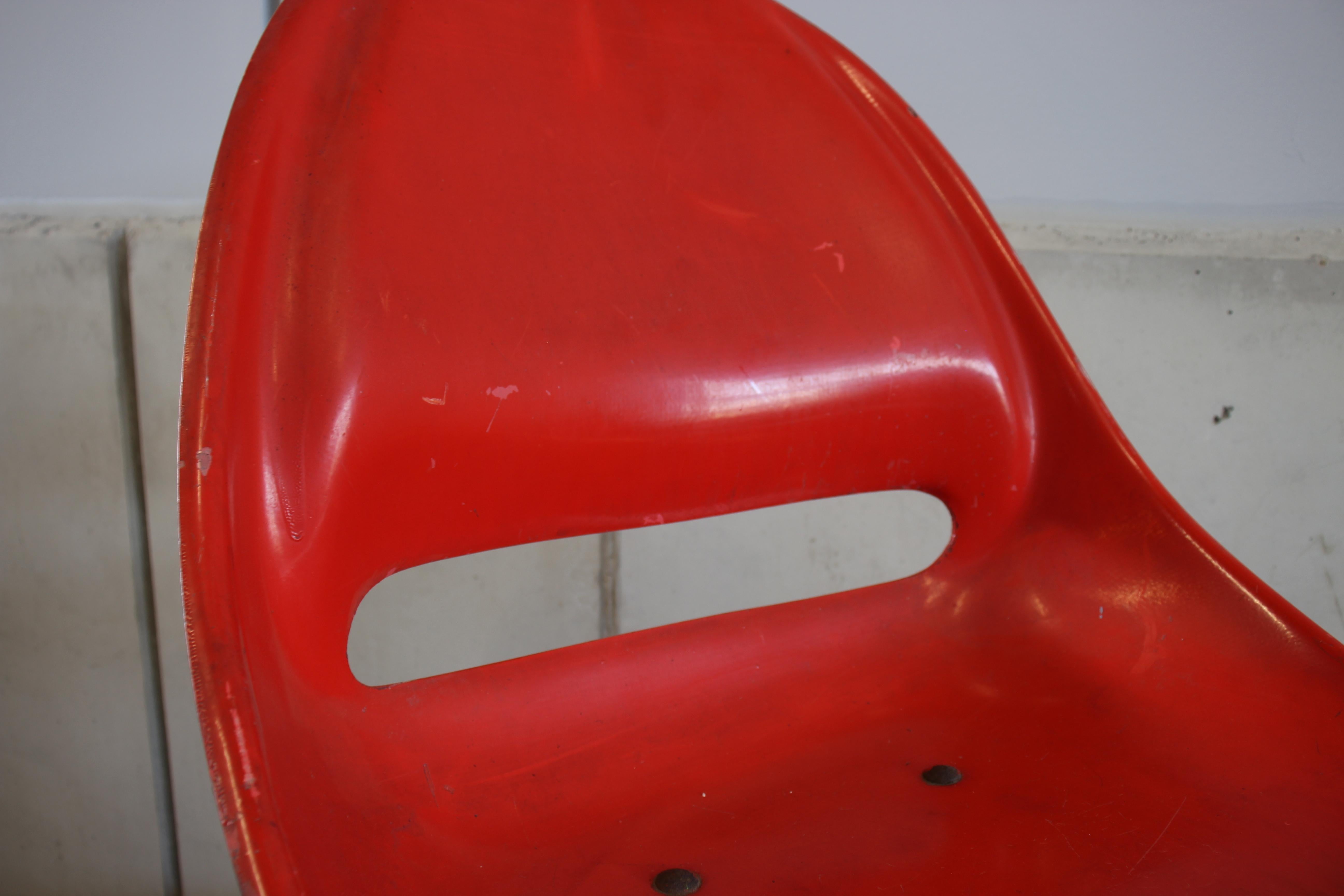 Red Midcentury Fiberglass Chair, Czech Republic 9