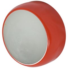 Red Midcentury Flush or Wall Mount Lamp