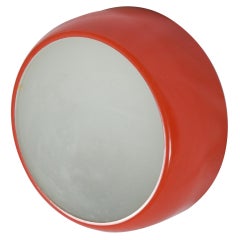 Red Midcentury Flush or Wall Mount Lamp