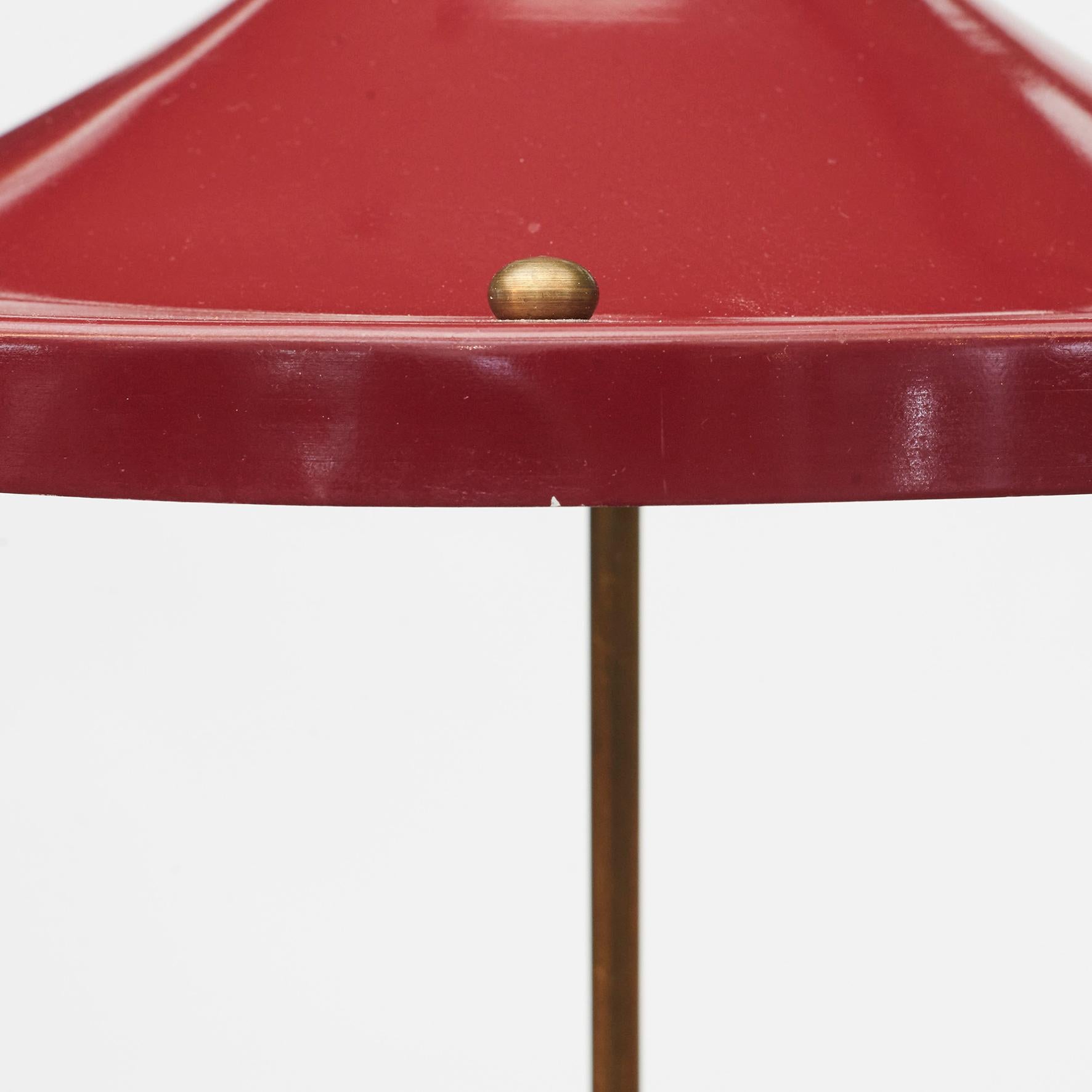Émaillé Lampe de table rouge 