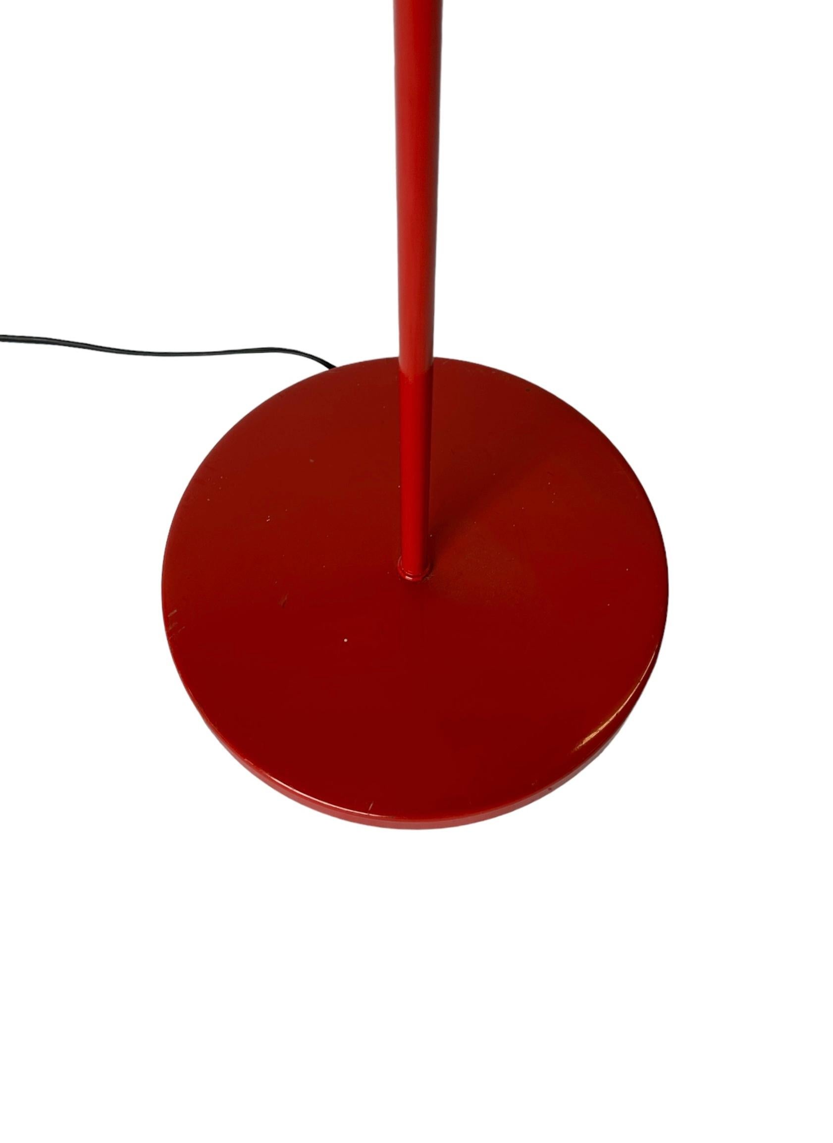 20th Century Red Mid-Century Modern Minimalist Floor Lamp For Sale