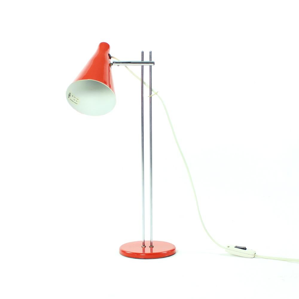 Red Midcentury Table Lamp By Josef Hurka For Lidokov, Czechoslovakia 1960s For Sale 2