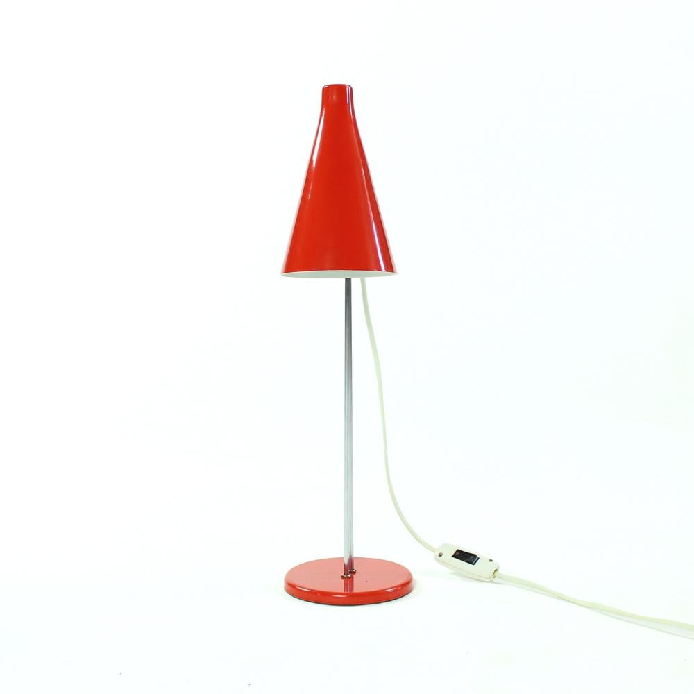 Red Midcentury Table Lamp by Josef Hurka for Lidokov, Czechoslovakia 1960s For Sale 3
