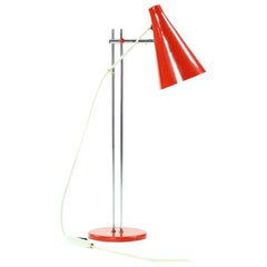 Red Midcentury Table Lamp by Josef Hurka for Lidokov, Czechoslovakia 1960s