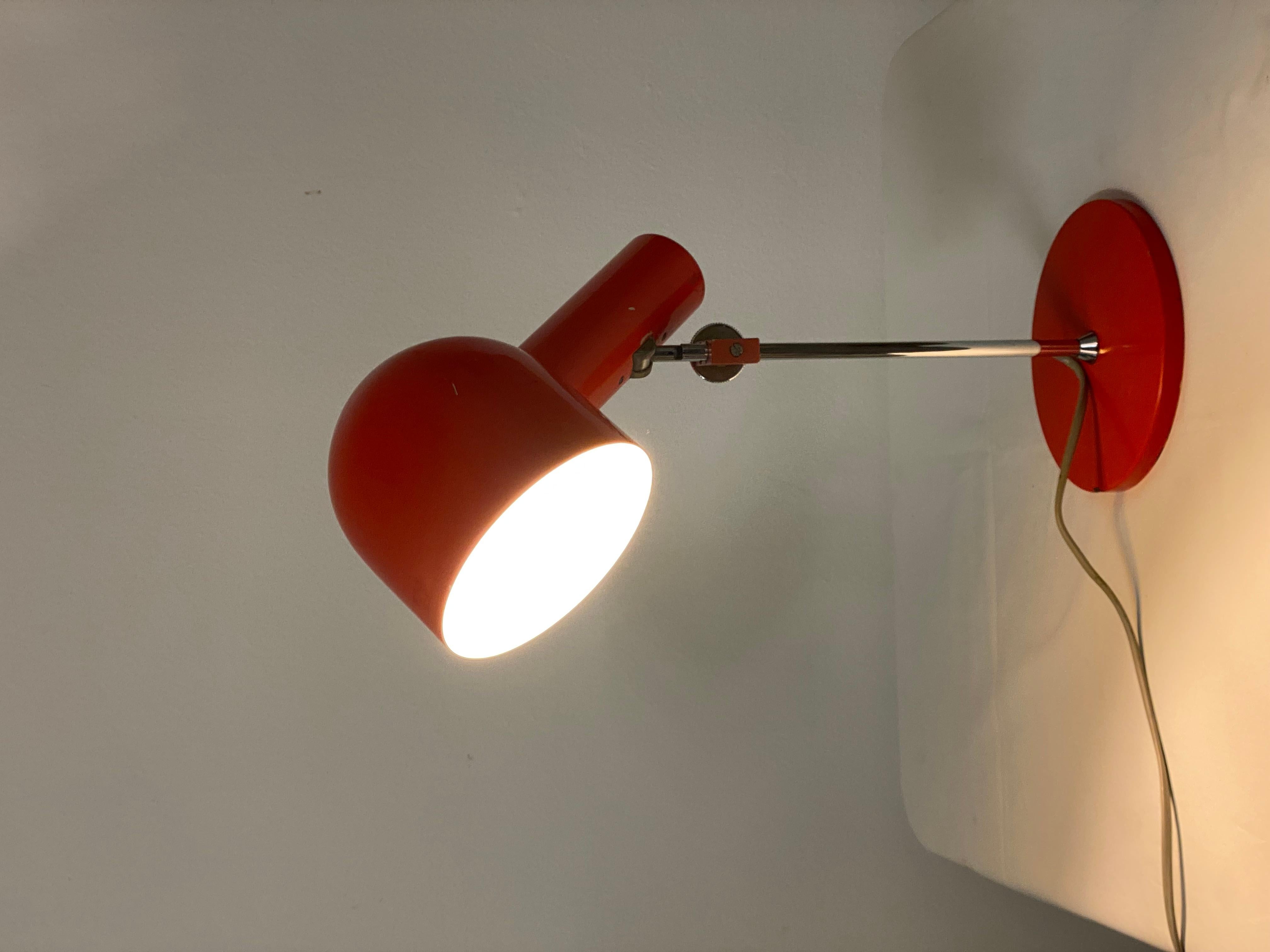 Red Midcentury Table Lamp by Josef Hurka for Napako For Sale 5