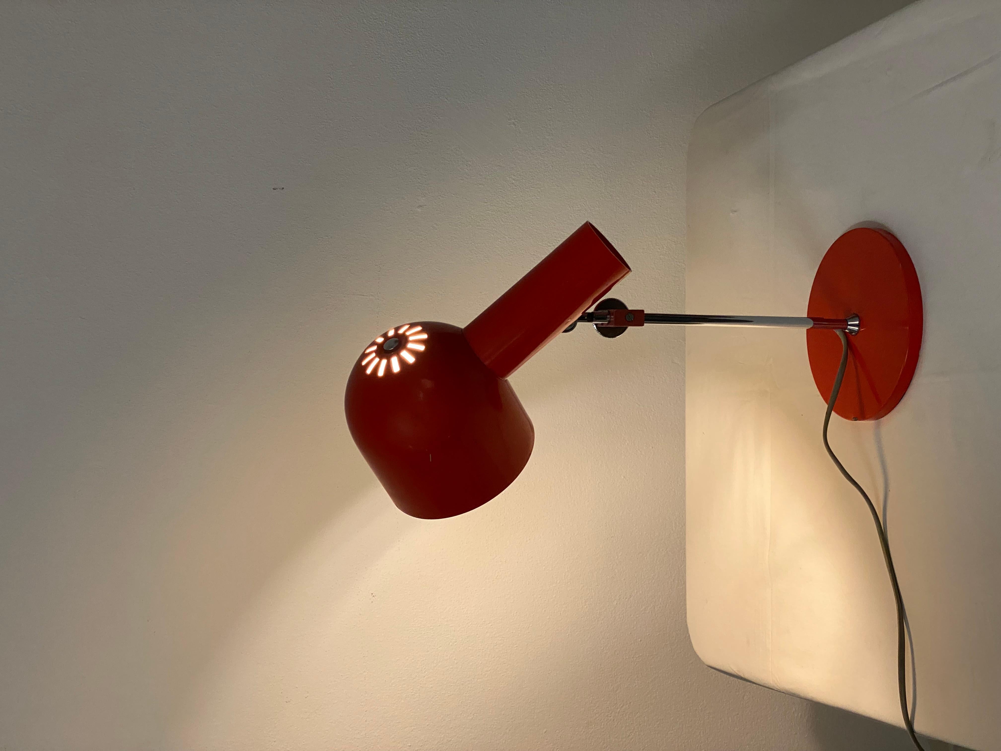 Red Midcentury Table Lamp by Josef Hurka for Napako For Sale 6