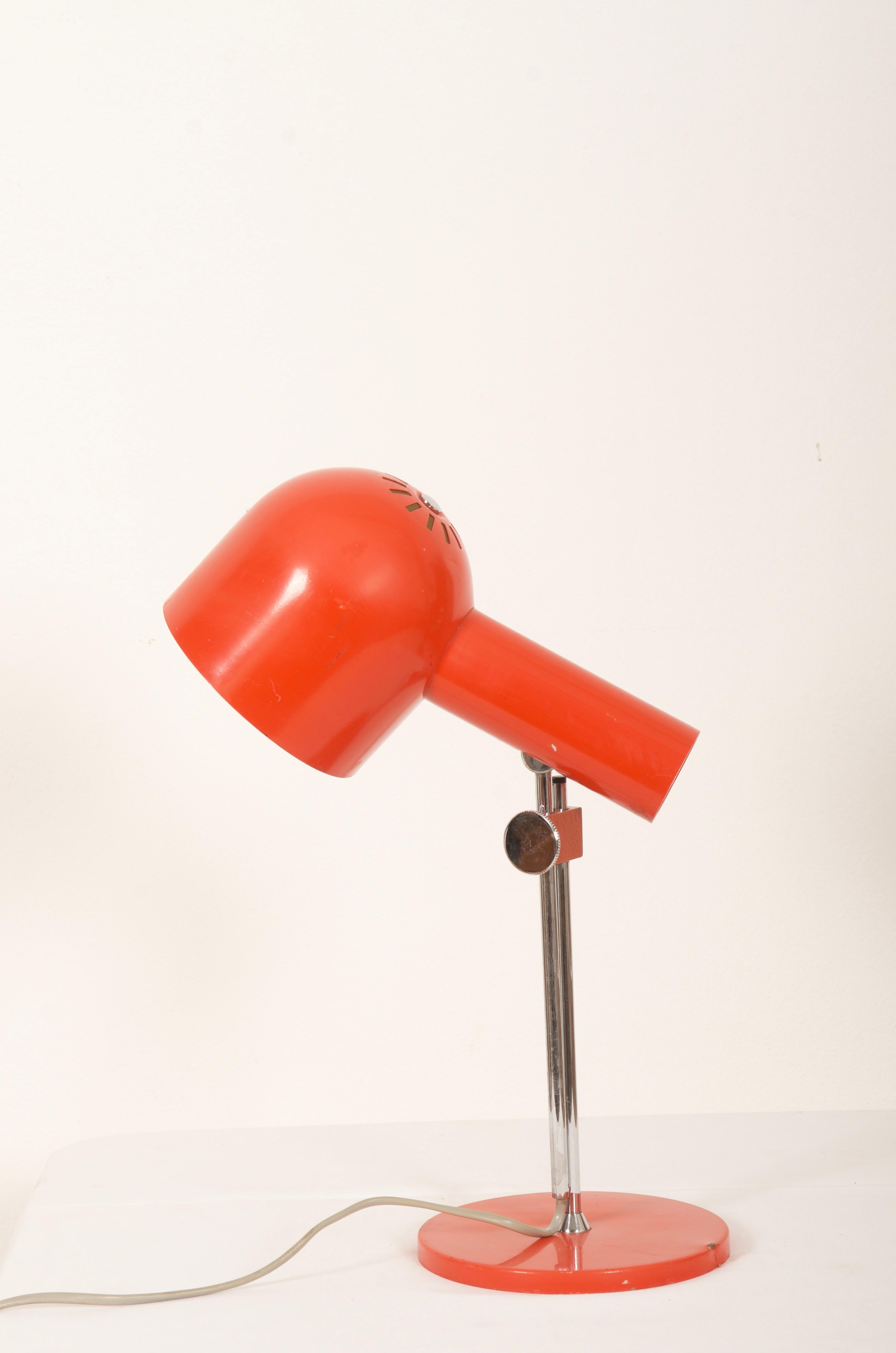 Mid-20th Century Red Midcentury Table Lamp by Josef Hurka for Napako For Sale