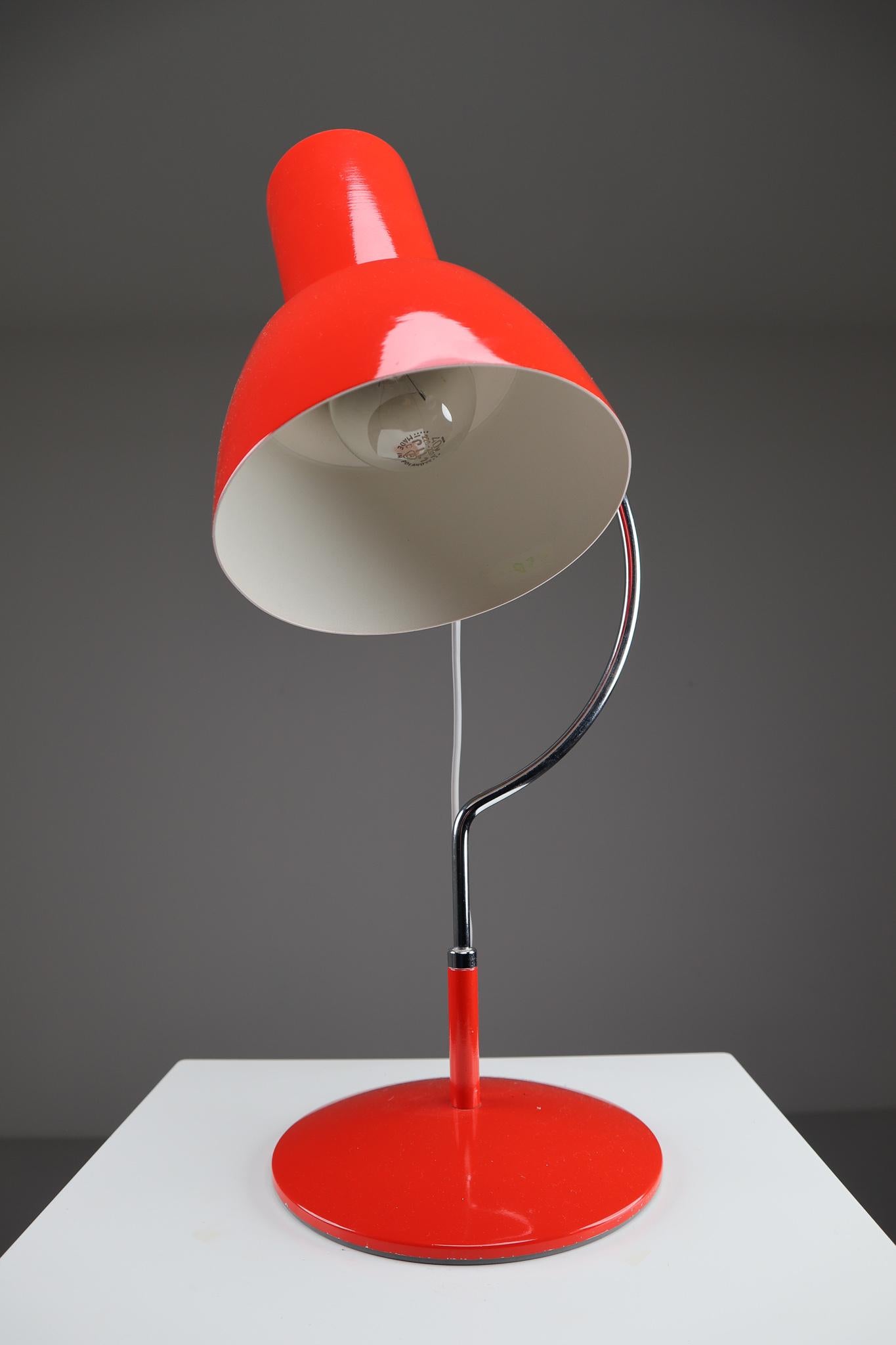 Mid-Century Modern Red Midcentury Table Lamp Napako, Designed by Josef Hurka, 1960s