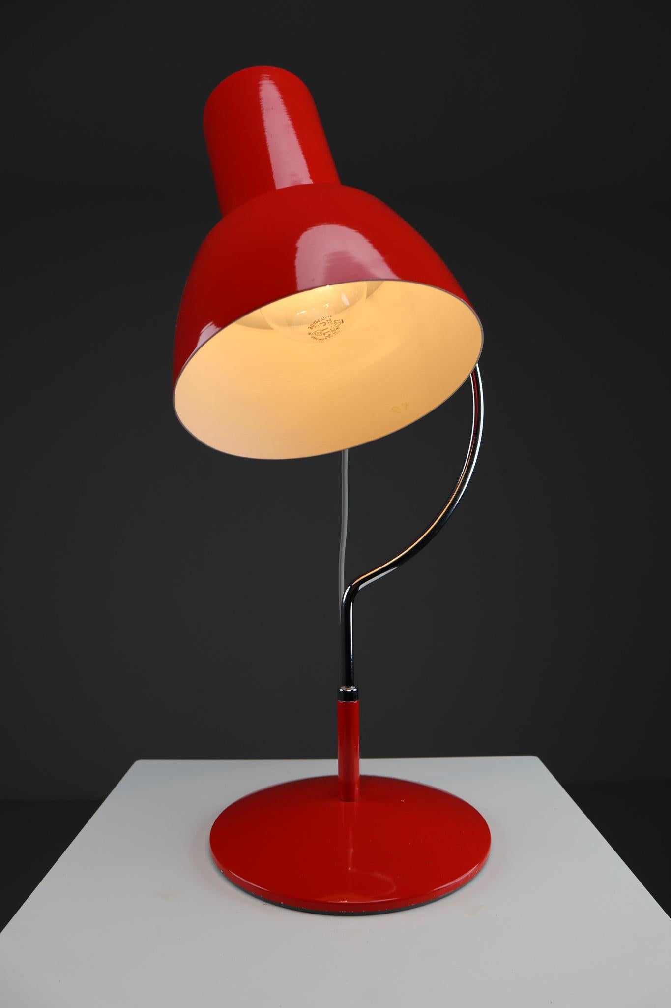 20th Century Red Midcentury Table Lamp Napako, Designed by Josef Hurka, 1960s