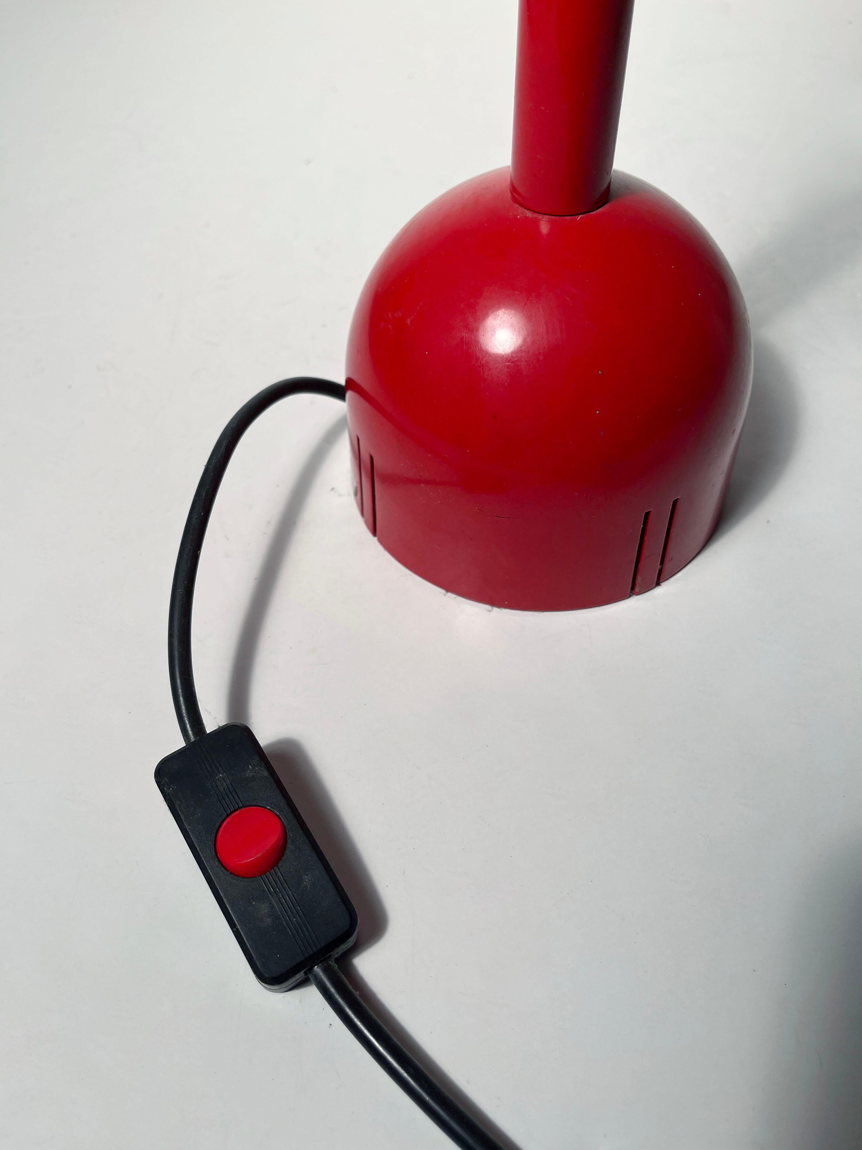 Red Mira Table Lamp by Mario Arnaboldi for Programmaluce Italy For Sale 1