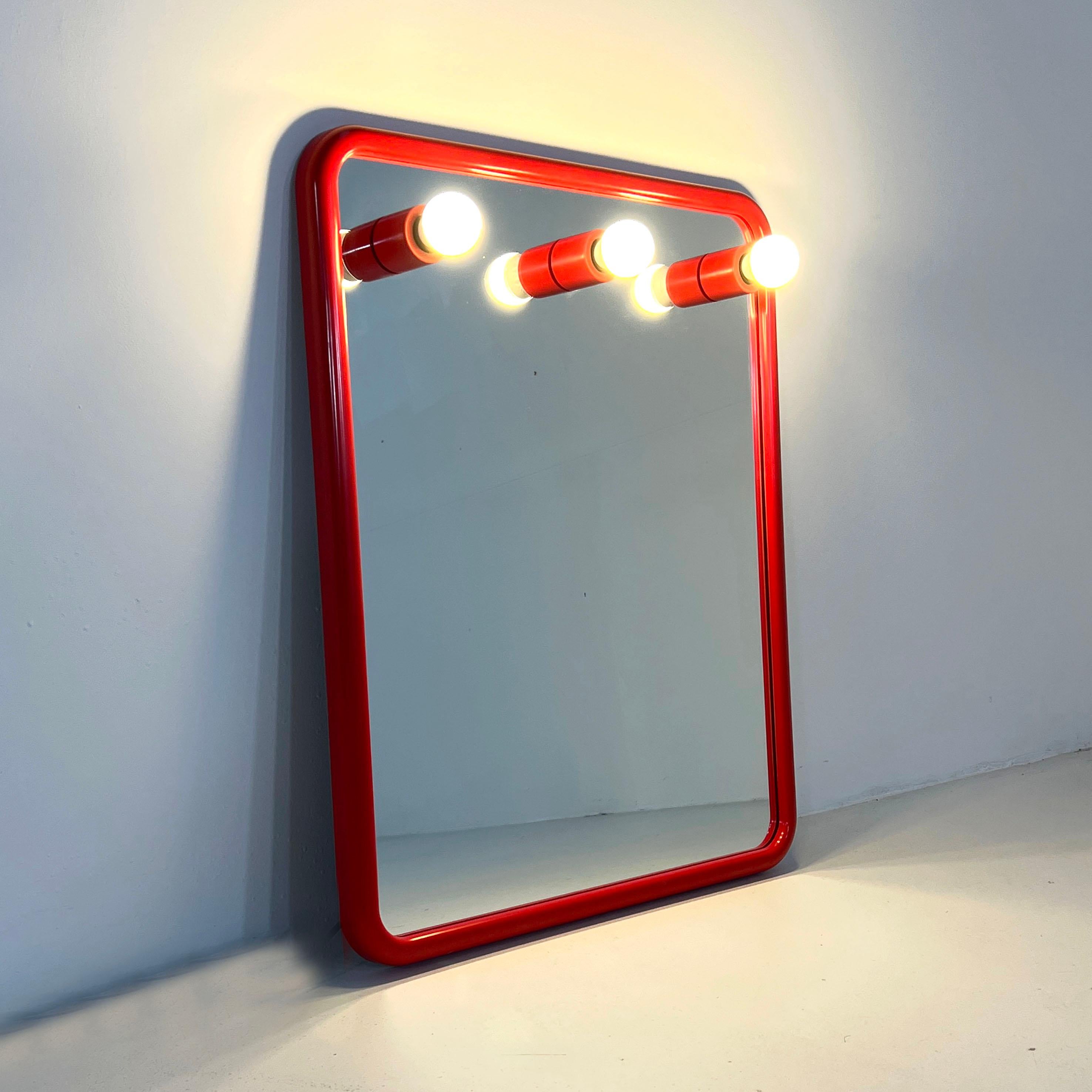 Producer - Gedy
Design Period - Seventies
Measurements - width 58 cm x depth 10 cm x height 64 cm 
Materials - Plastic
Color - Red

Condition - Good 
Comments - Light wear consistent with age and use. Some light scuffs.
