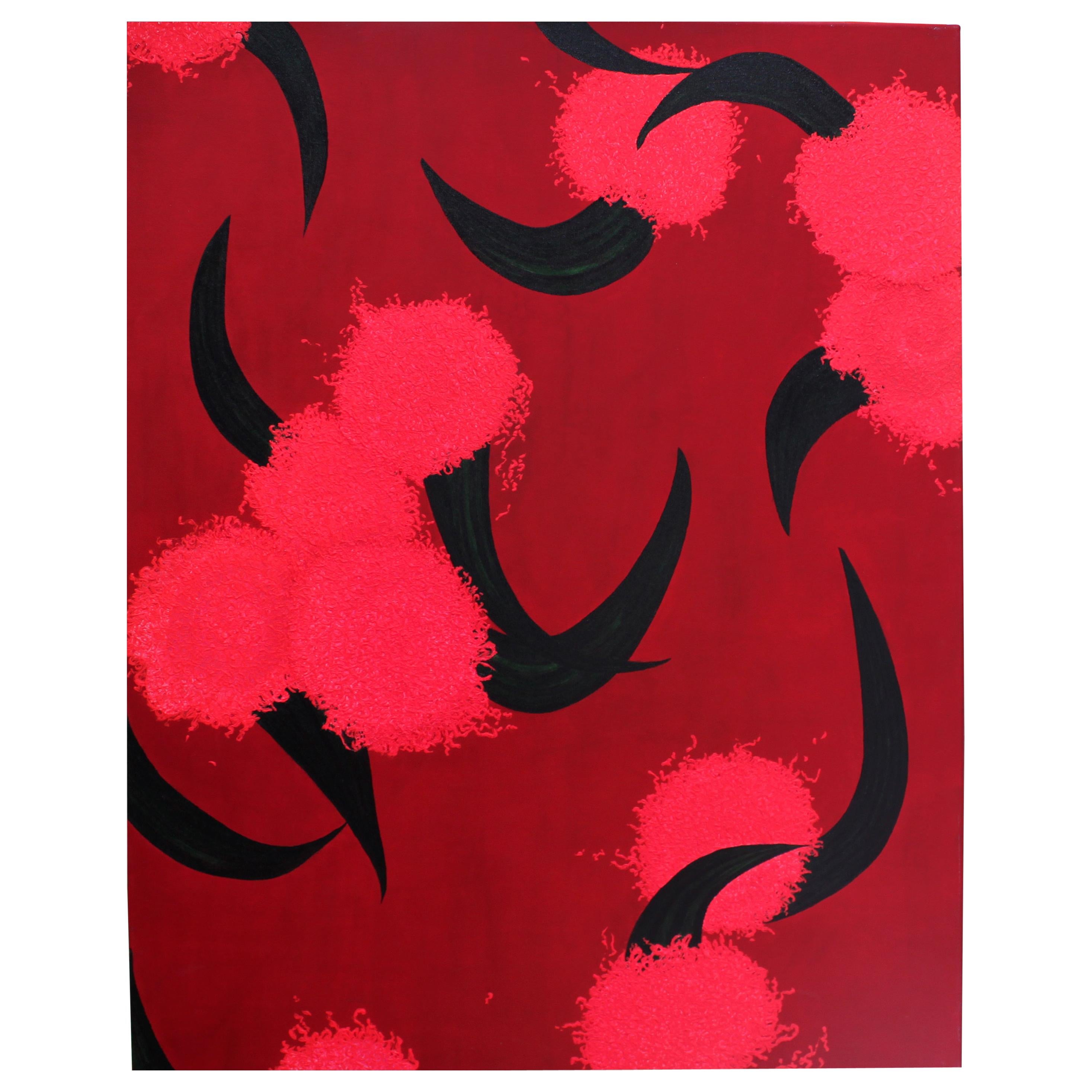 Red Mist Descending, Contemporary Abstract Painting
