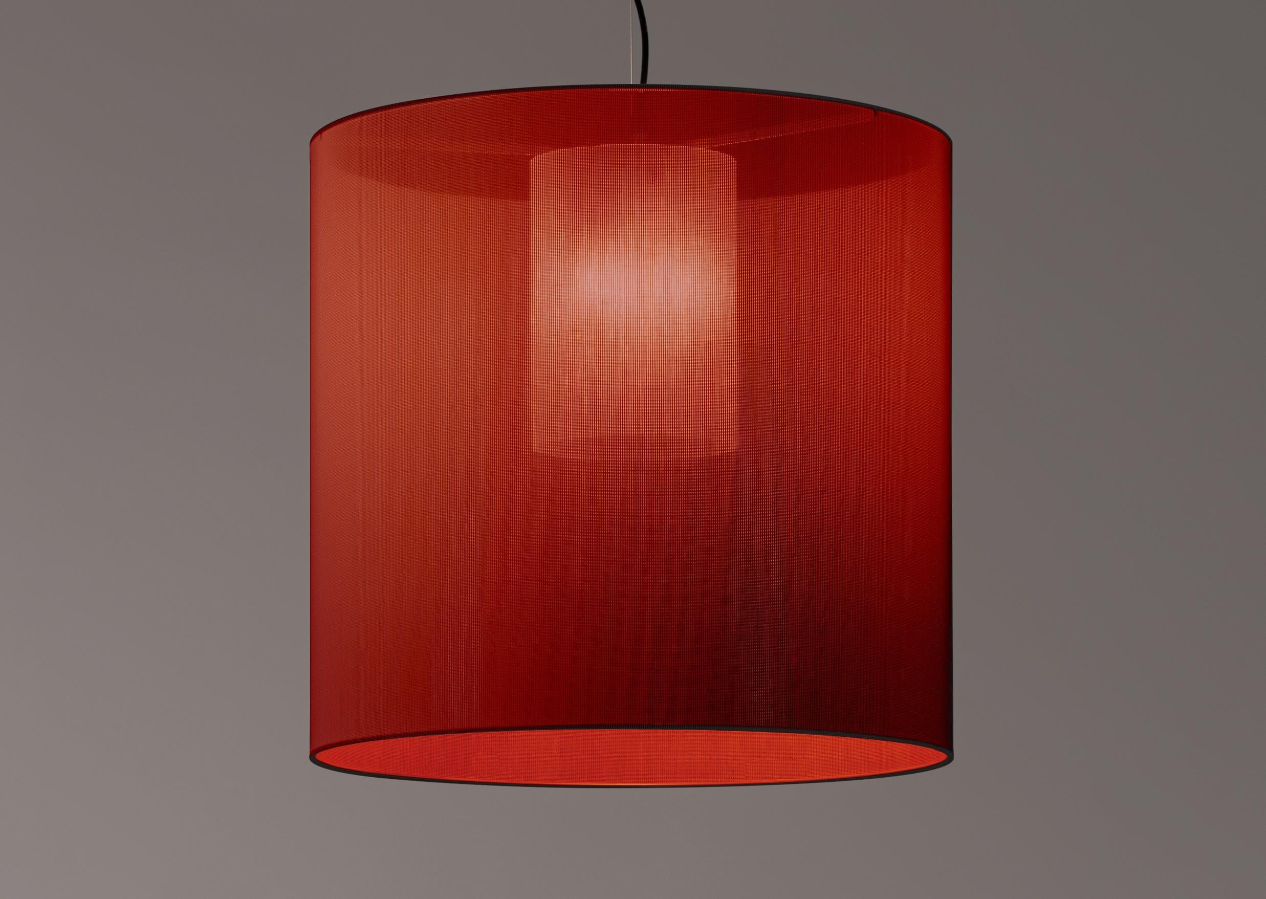Modern Red Moaré L Pendant Lamp by Antoni Arola For Sale