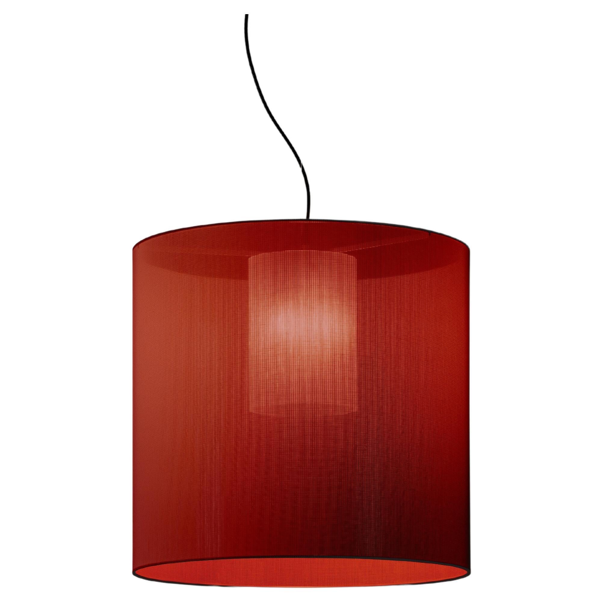 Red Moaré L Pendant Lamp by Antoni Arola For Sale