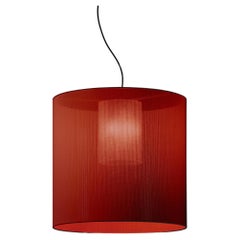 Red Moaré L Pendant Lamp by Antoni Arola