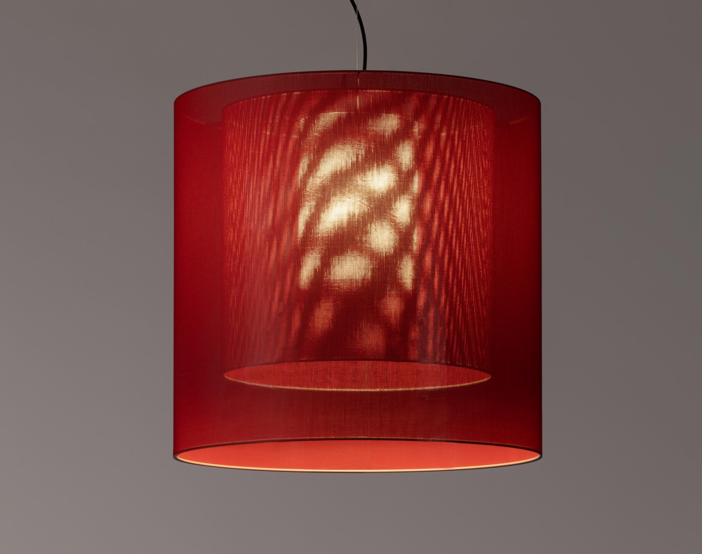 Modern Red Moaré LM Pendant Lamp by Antoni Arola For Sale