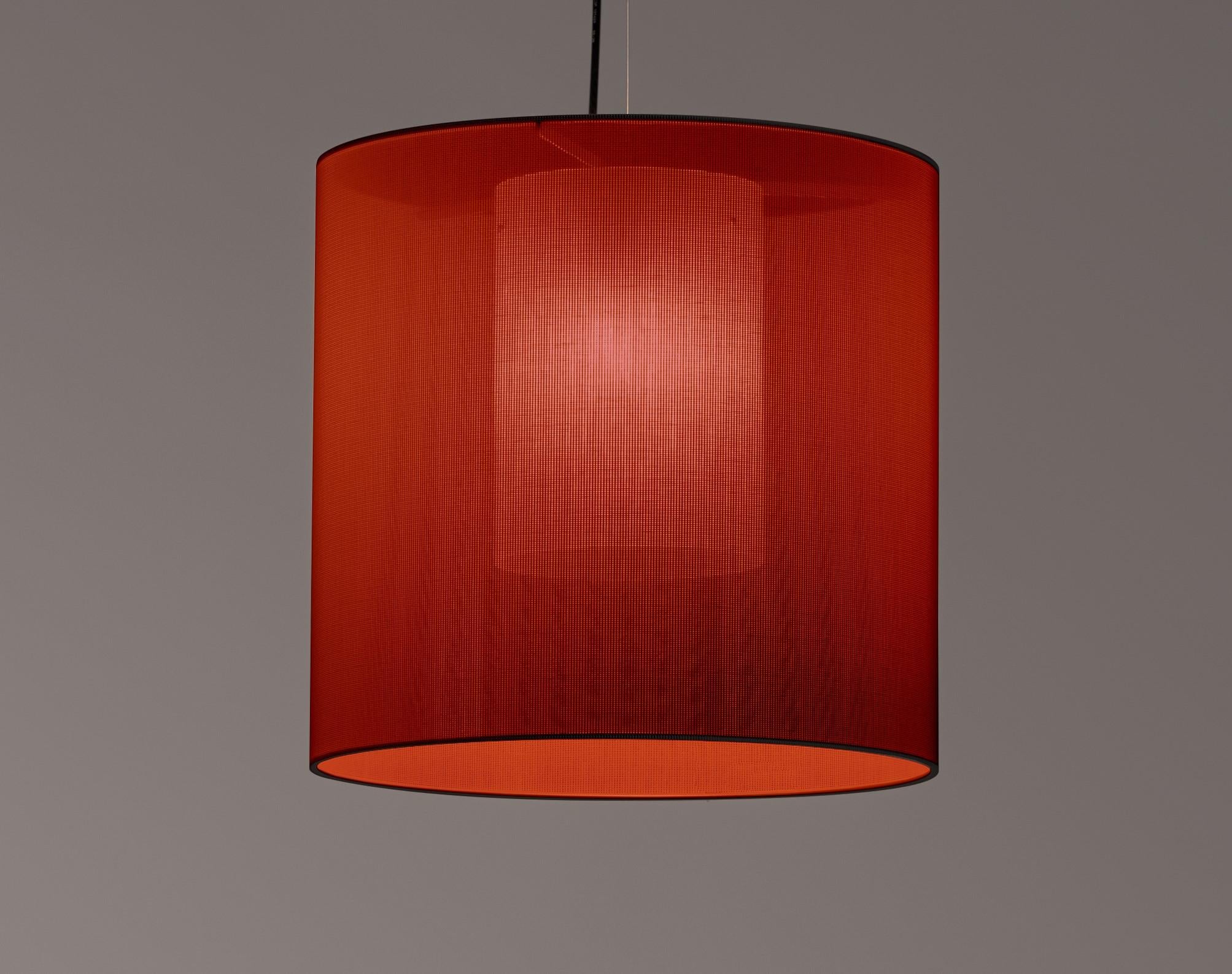Modern Red Moaré M Pendant Lamp by Antoni Arola For Sale