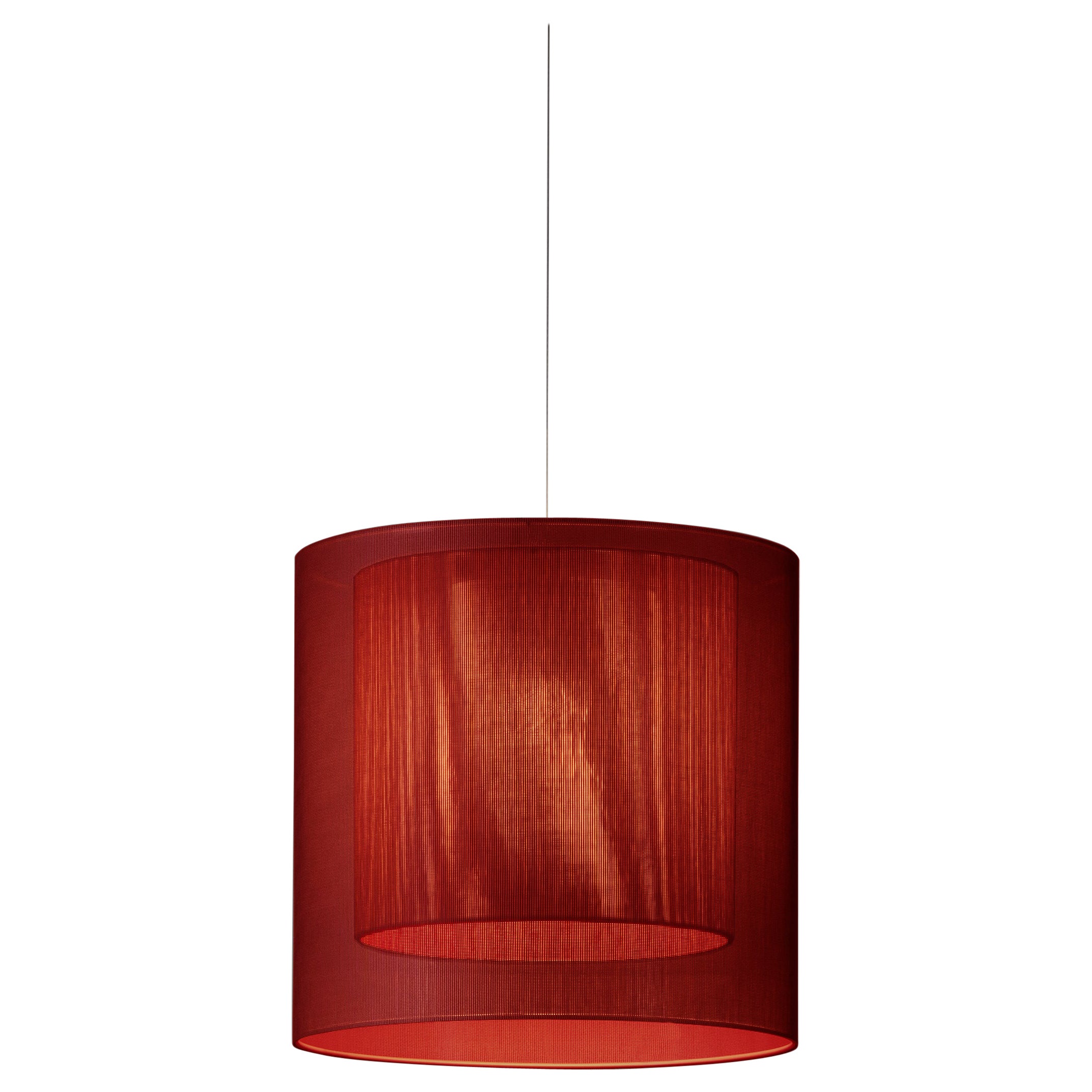 Red Moaré MS Pendant Lamp by Antoni Arola