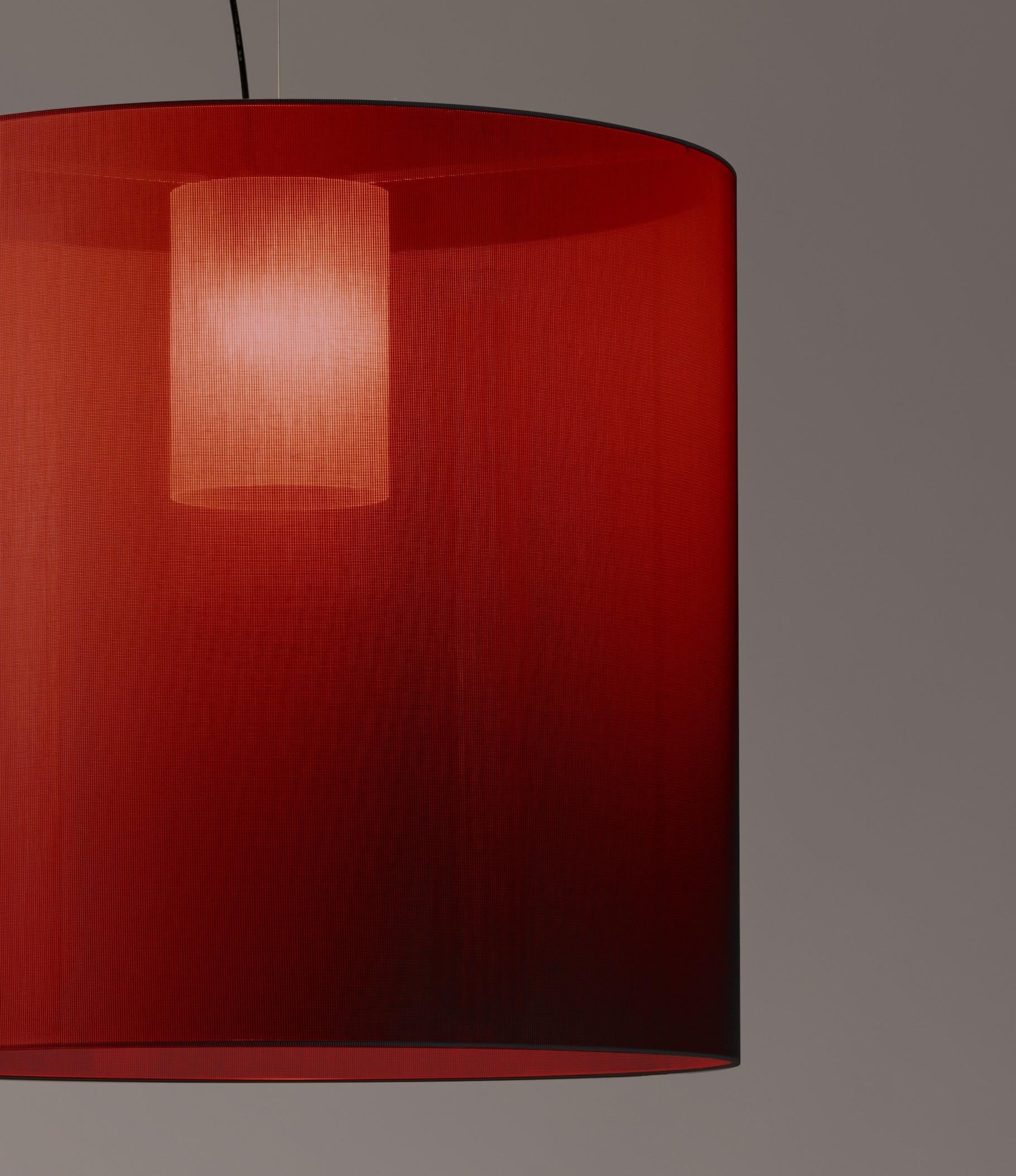 Modern Red Moaré X Pendant Lamp by Antoni Arola For Sale