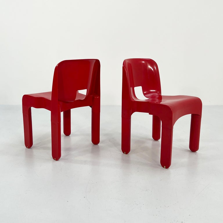 Red Model 4867 Universale Chair by Joe Colombo for Kartell, 1970s For