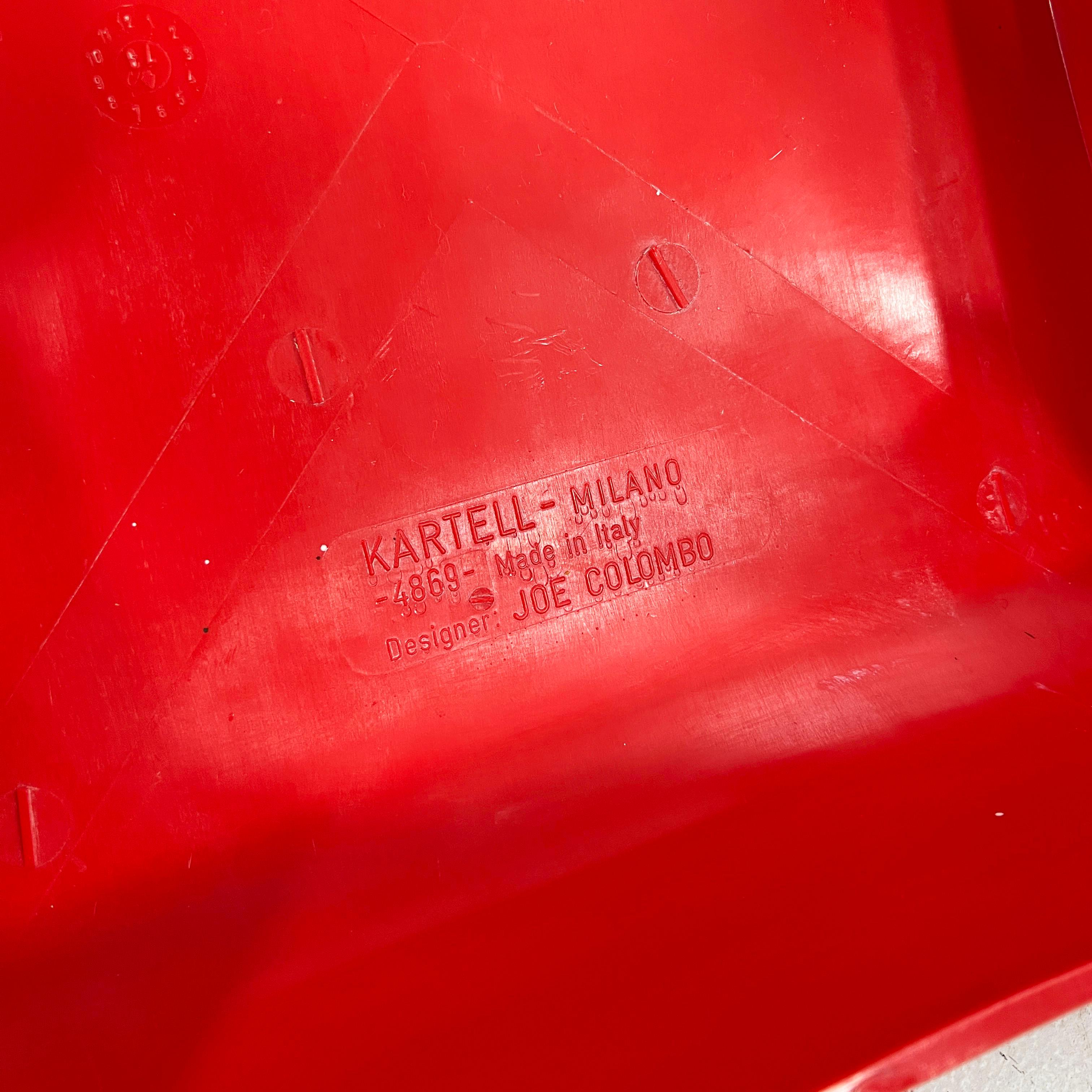 Plastic Red Model 4869 Universale Chair by Joe Colombo for Kartell, 1970s