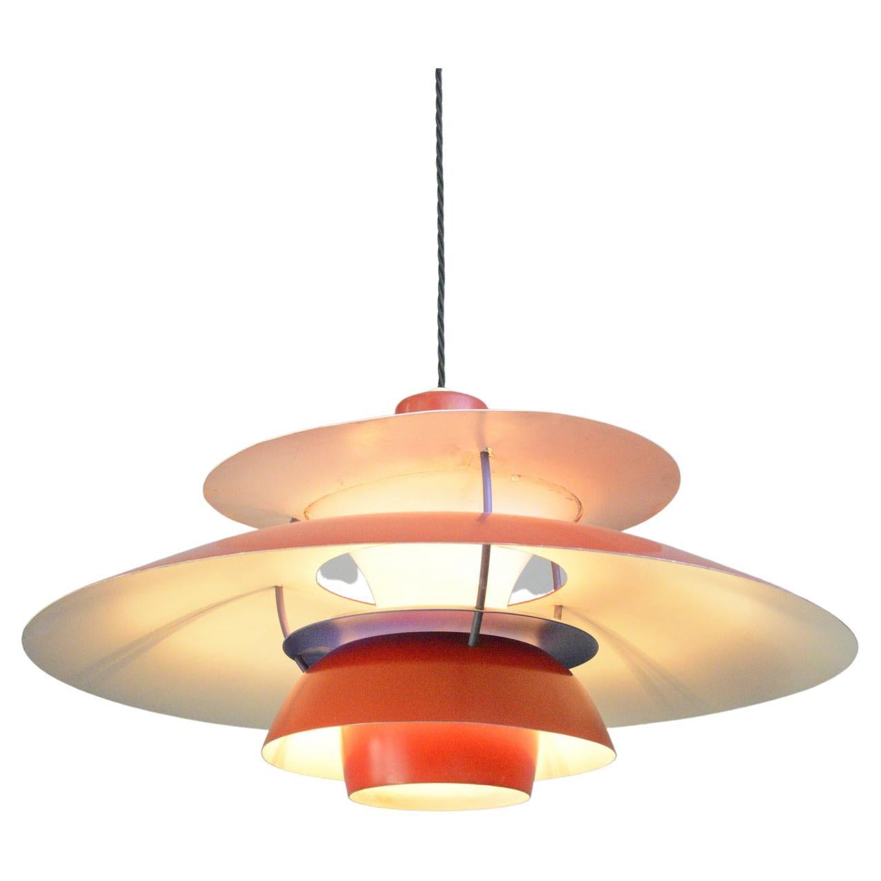 Red Model PH5 Pendant Lights by Louis Poulson Circa 1960s For Sale at  1stDibs
